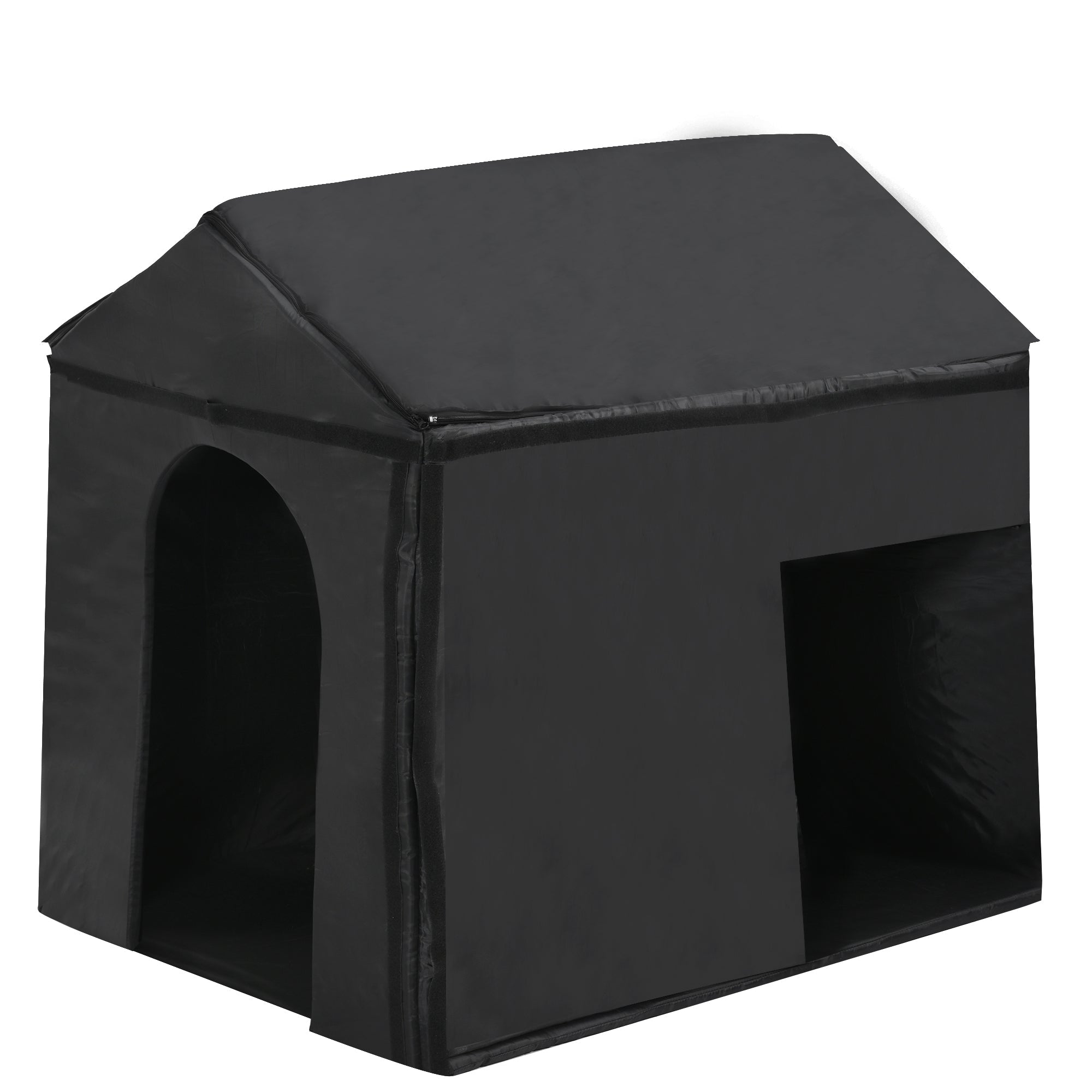 60.2' Large Outdoor Dog House with Insulated Liner for Winter Waterproof Dog Kennel for Medium & Large Dogs, Dog House with Porch and Asphalt Roof and Elevated Floor, Nature
