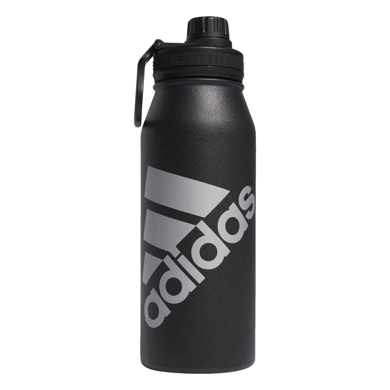 adidas Unisex 1 Liter (32 oz) Metal Water Bottle Black/Silver Metallic One Size