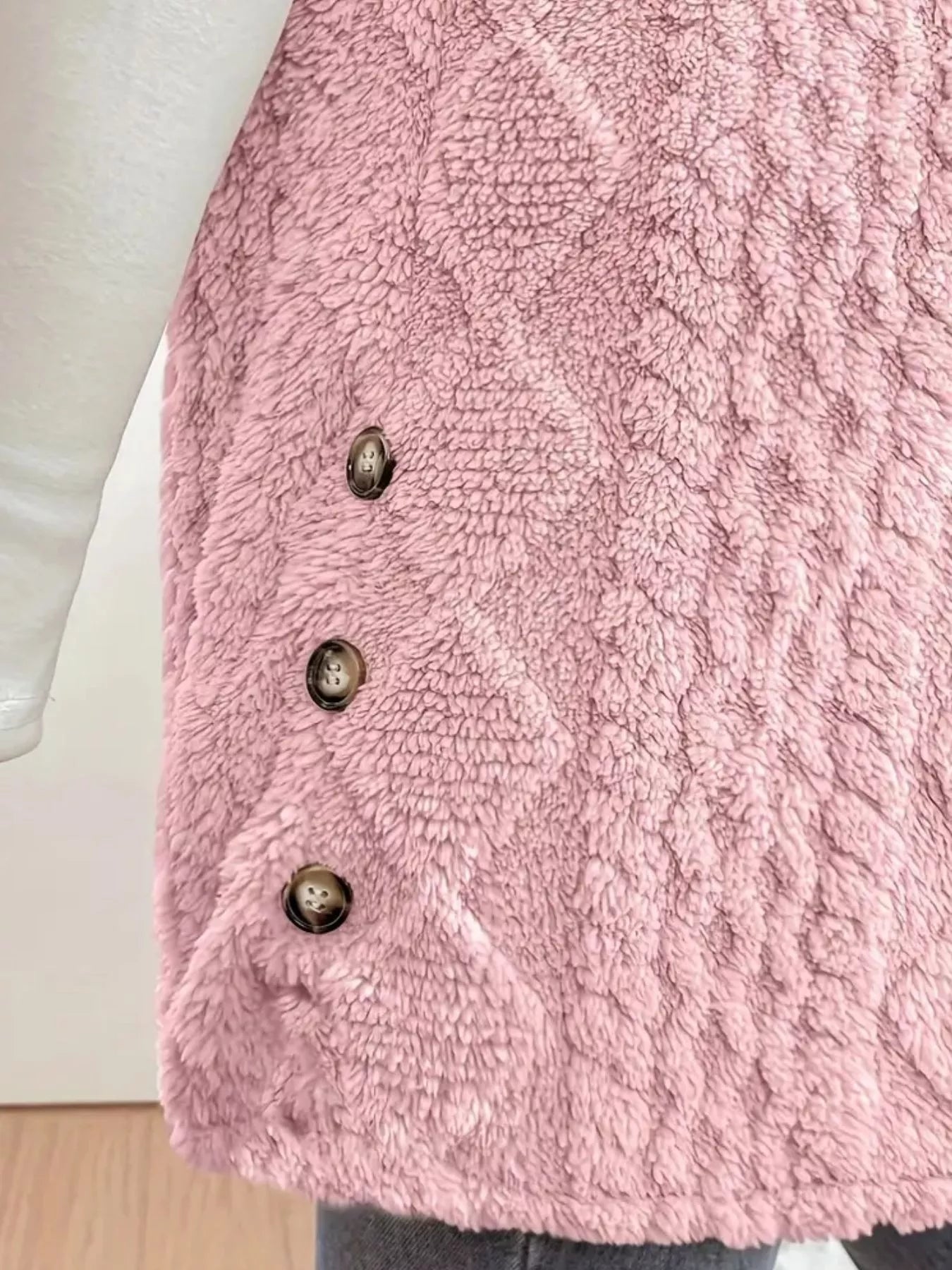 Button-Down Sherpa Hooded Vest Coat