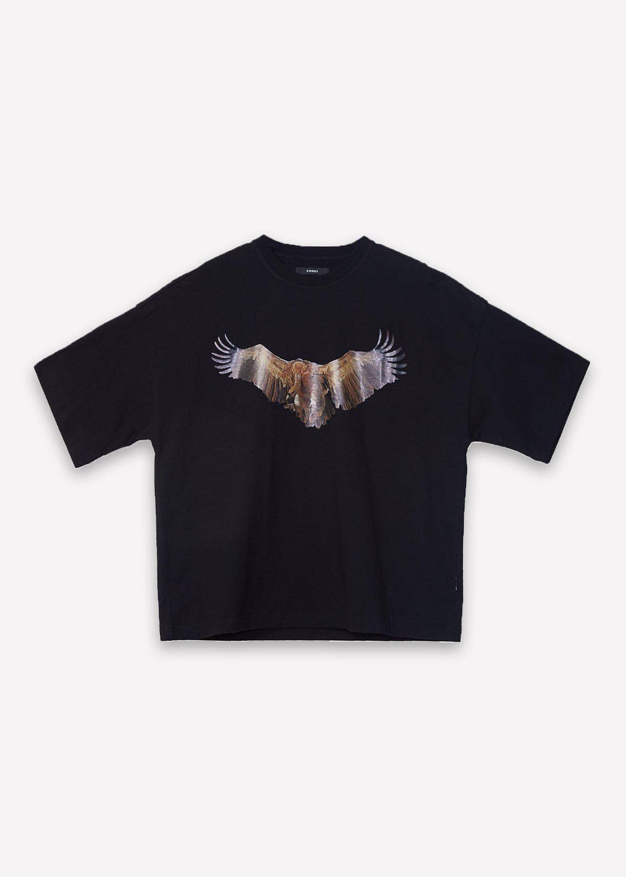 Konus Men's Oversized Vulture Graphic Tee in Black