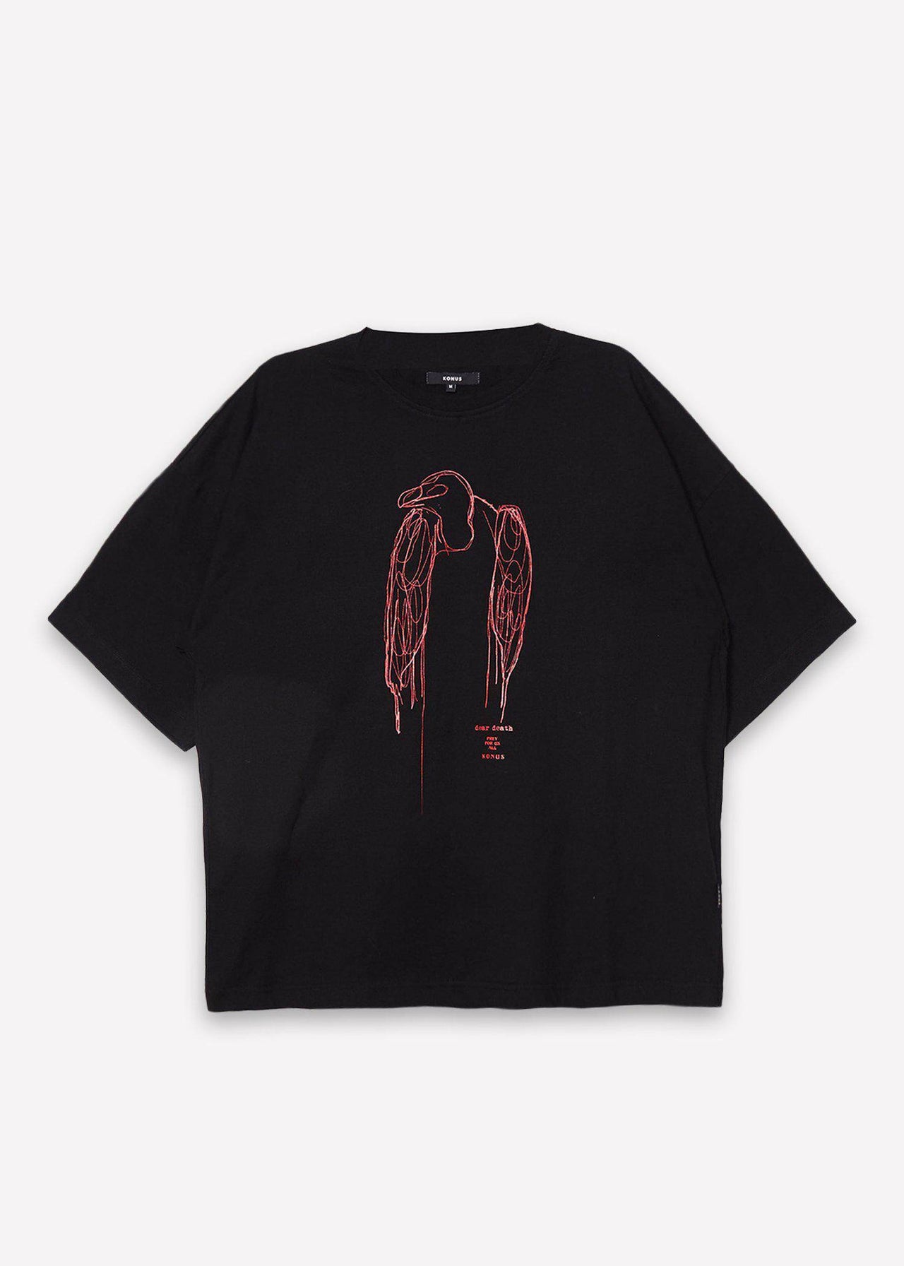 Konus Men's Oversize Vulture Graphic Tee in Black