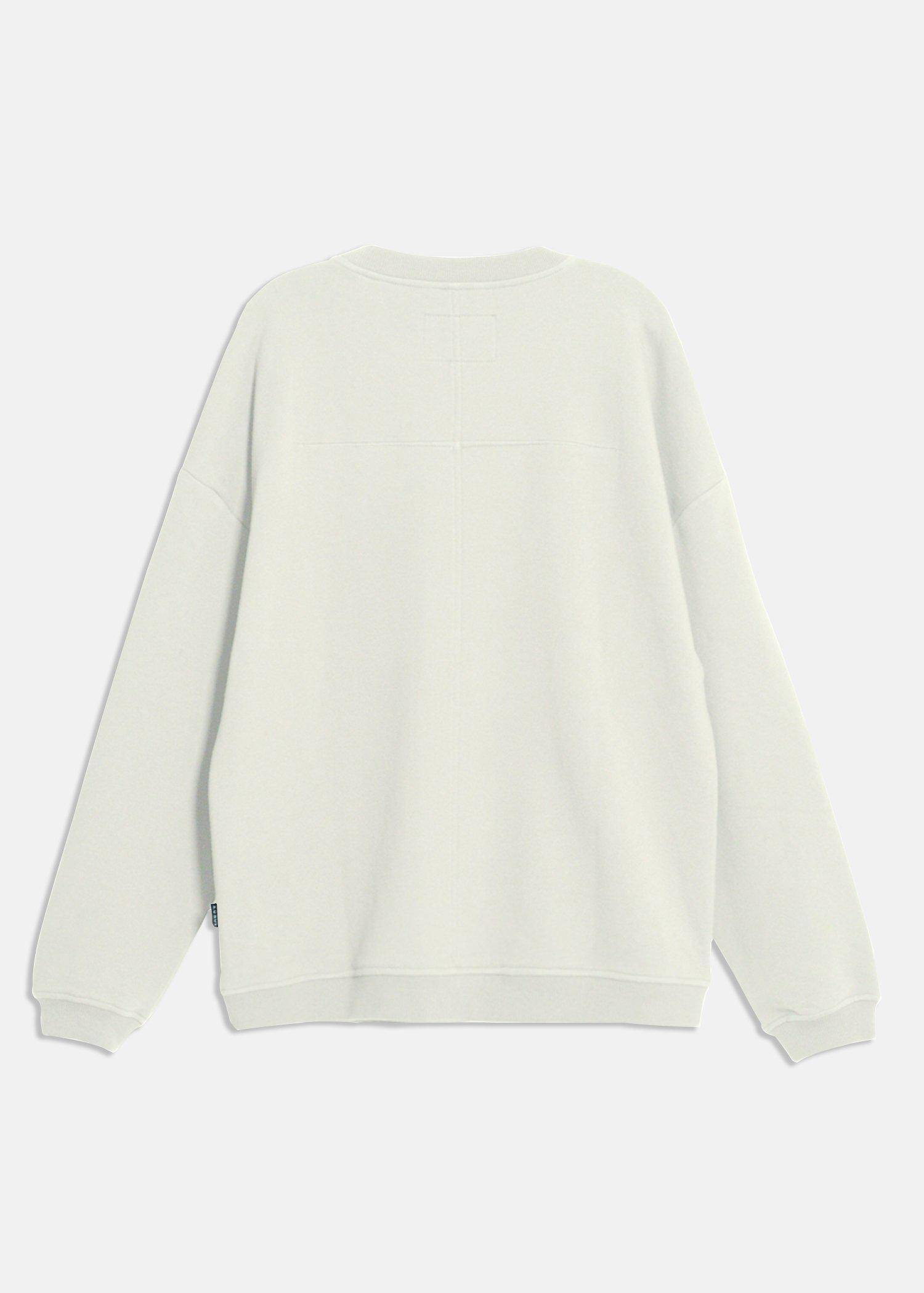 Men's Zipper Chest Pocket Sweatshirt in Off White