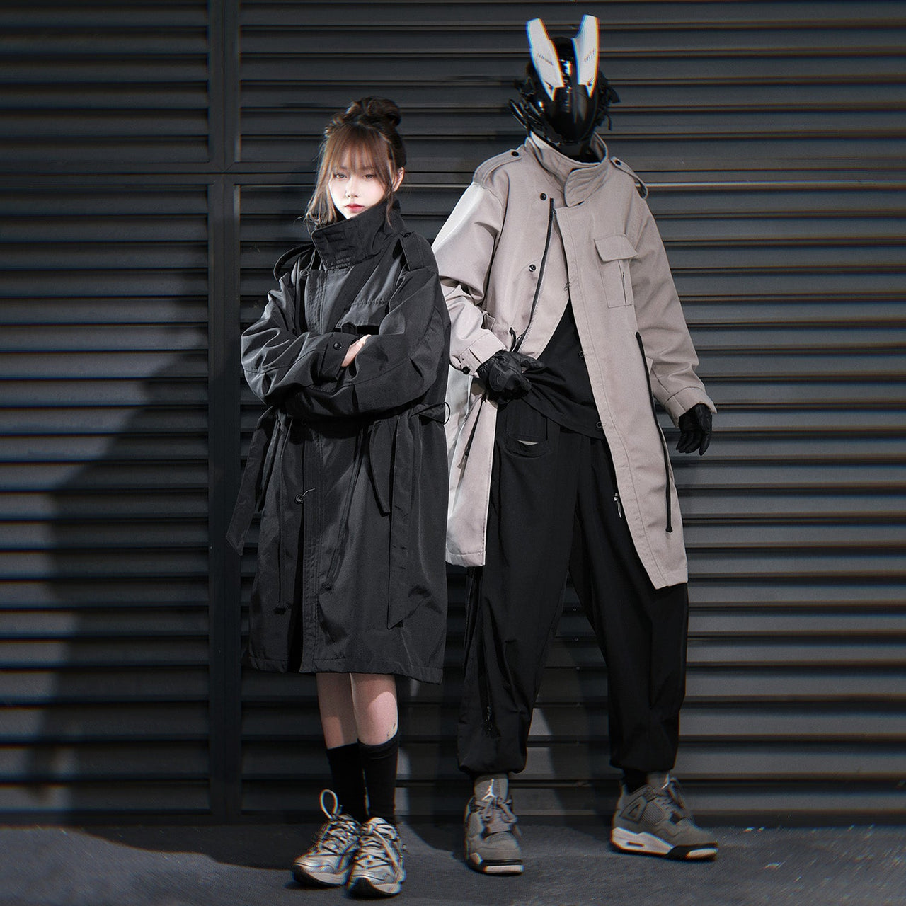 HiJ38 I-Tech Anorak Trench Coat