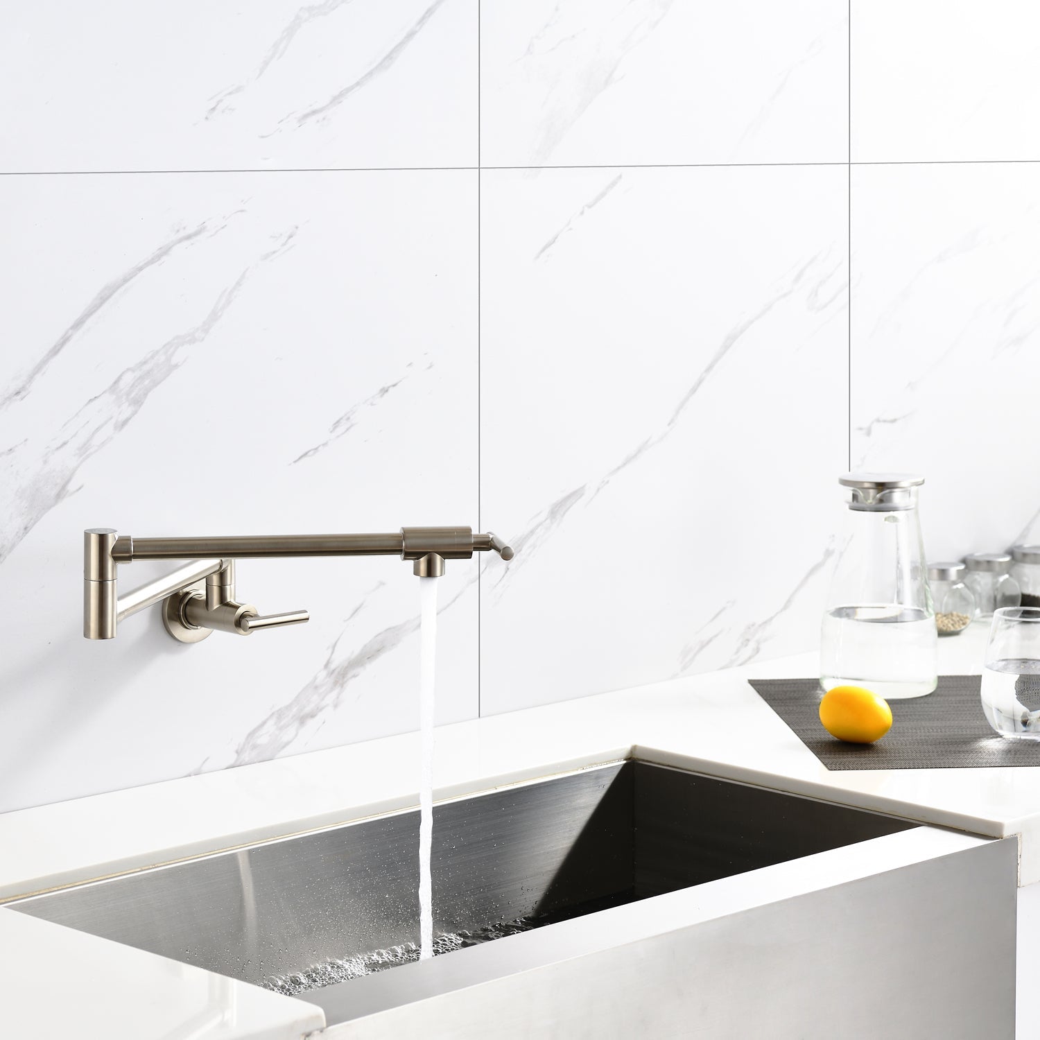 Wall Mount Folding Kitchen Pot Filler Faucet