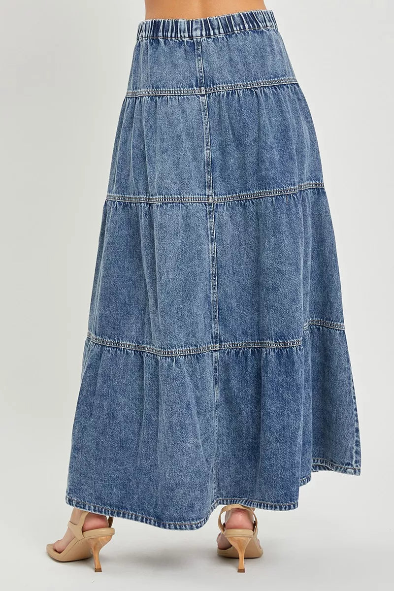 RISEN High Rise Ruffle Long Skirts