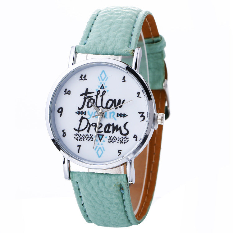English pattern watch fashion ladies belt watch quartz watch