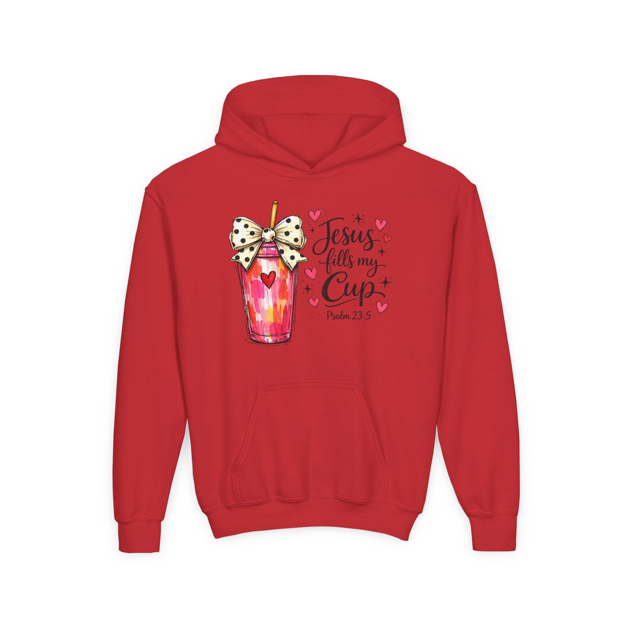 Jesus Fills My Cup Hoodie | Psalm 23 Christian Faith Kids