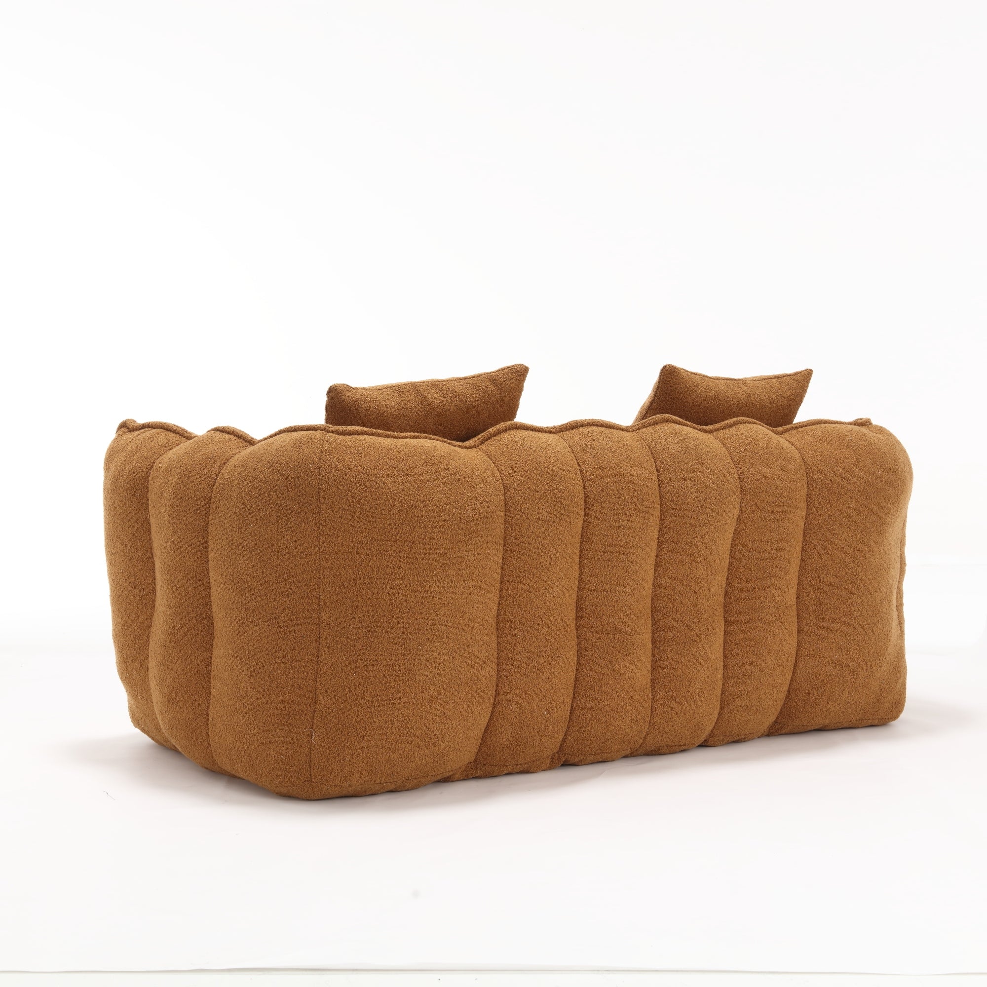 Cozy Beanbag Chair with High Resilience Foam Core for Two - Yellow Chenille, 66x35x25 inches