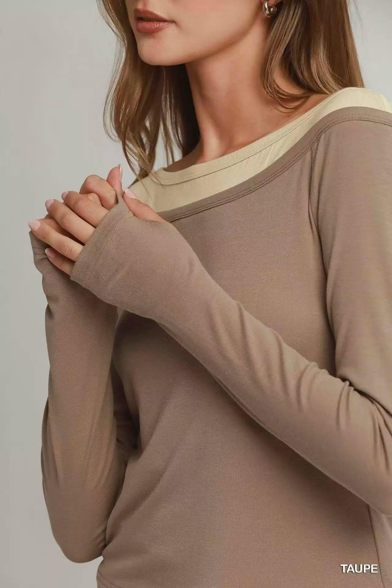 Umgee Layered Twofer Long Sleeve Top