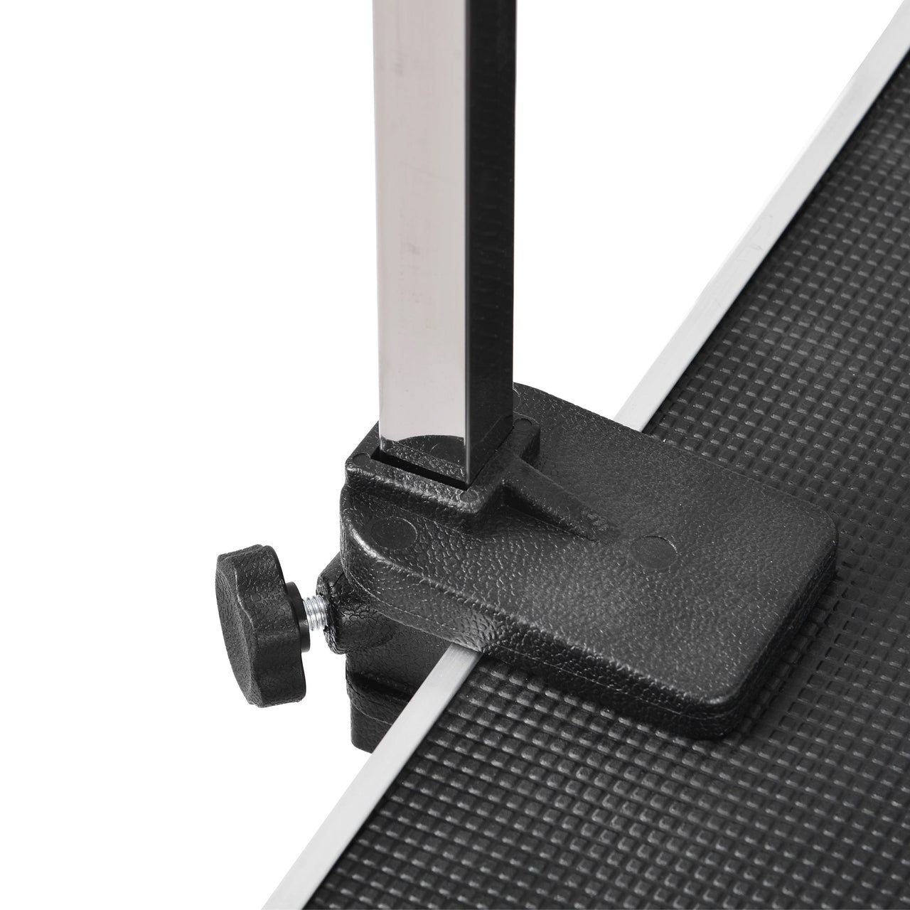Professional Dog Grooming Table Large Adjustable Heavy Duty Portable with Arm and Noose Mesh Tray in Black Stainless Steel