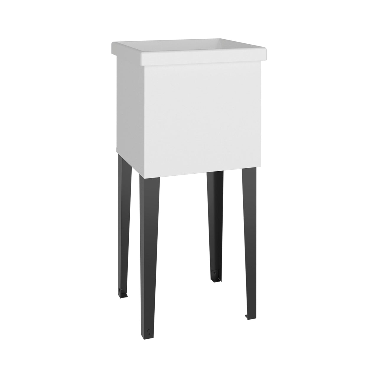 Bari Freestanding and Compact Plastic Laundry Utility Sink with Four Legs, Utility Tub for Laundry Room, Garage or Kitchen