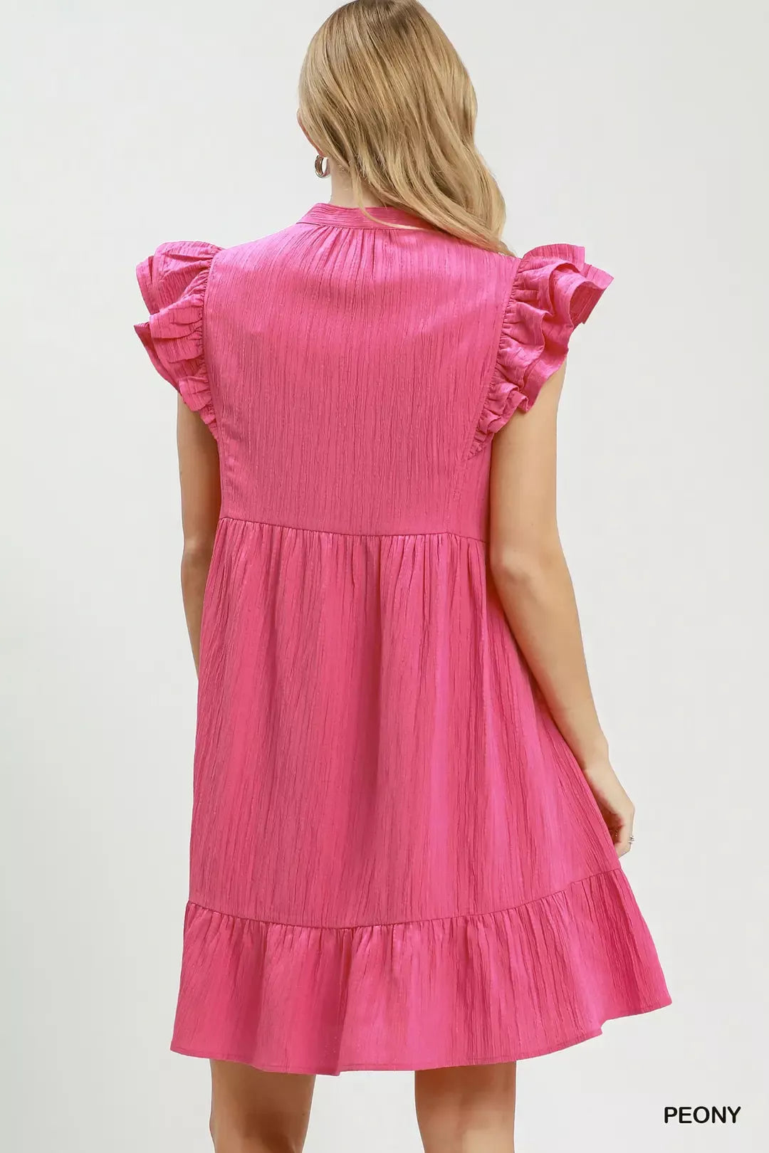 Umgee Ruffle Sleeve Babydoll Dress