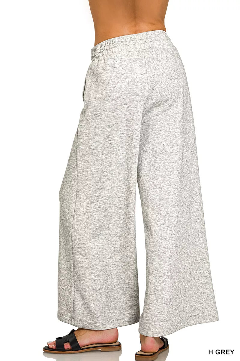 Zenana Scuba Drawstring Wide Leg Pants