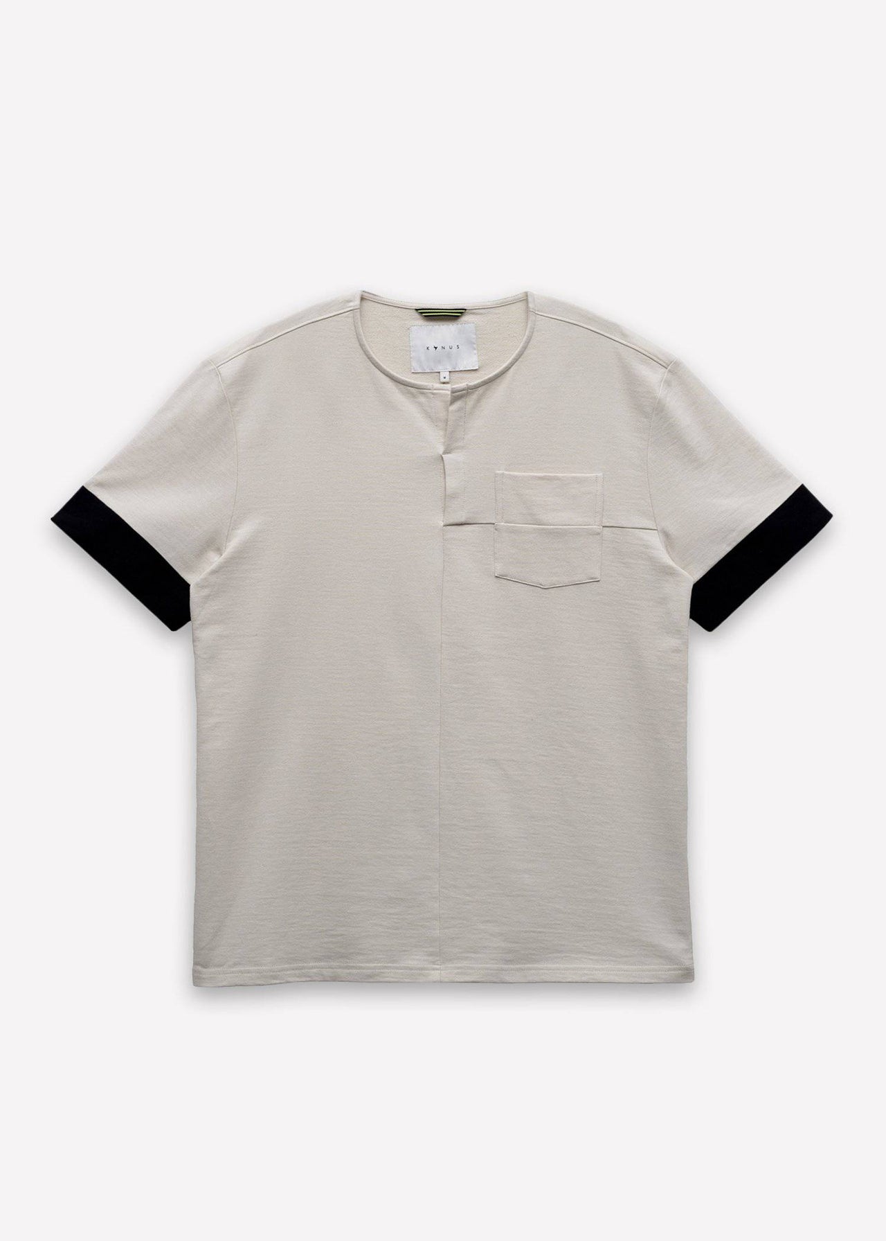 Konus Men's Ss Henley Tee / Owen In Beige