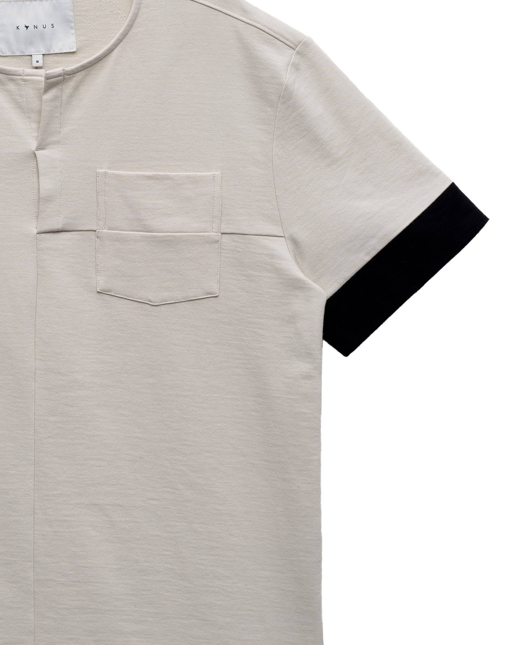 Konus Men's Ss Henley Tee / Owen In Beige