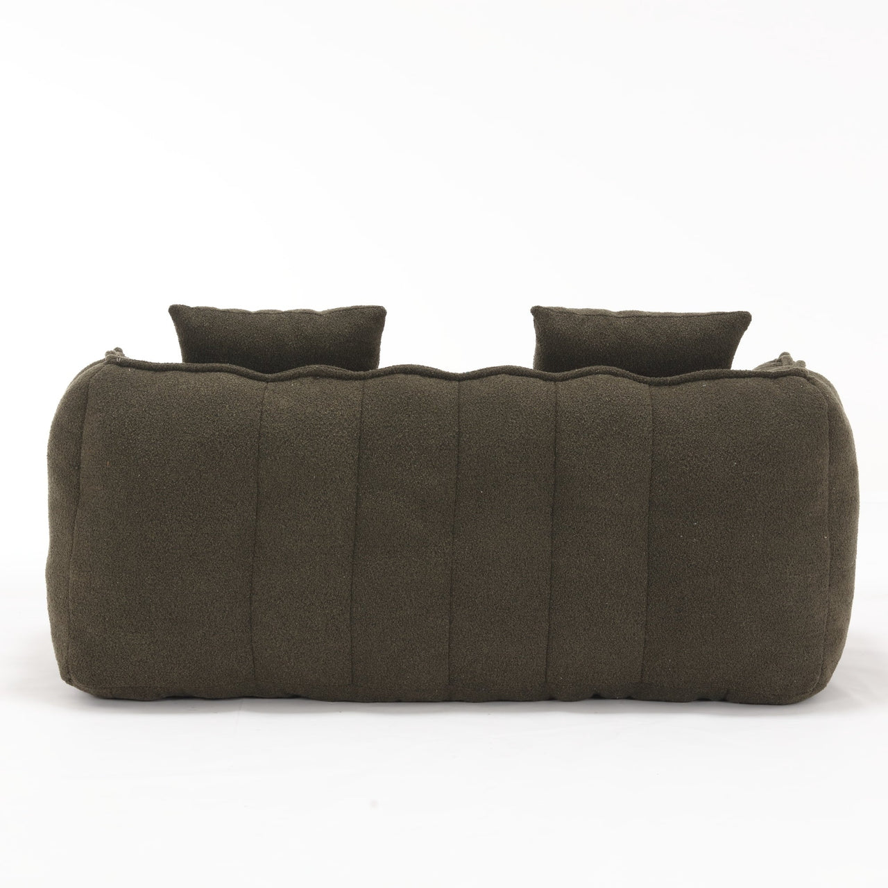 Cozy Beanbag Chair with High Resilience Foam Core for Two - Olive Green Chenille, 66x35x25 inches