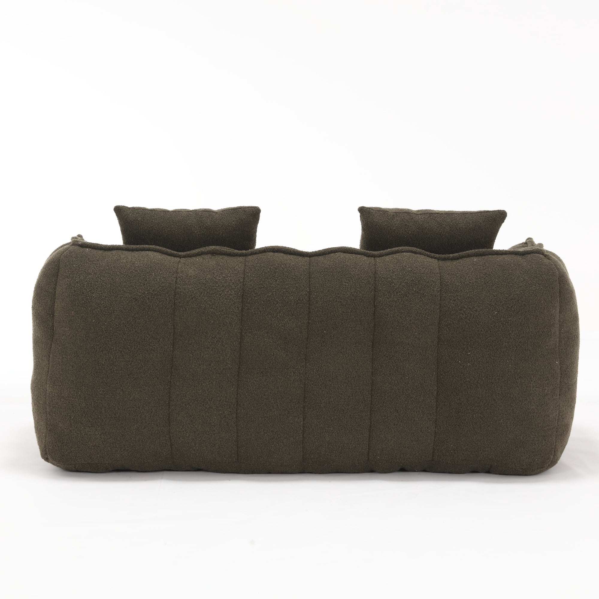 Cozy Beanbag Chair with High Resilience Foam Core for Two - Olive Green Chenille, 66x35x25 inches