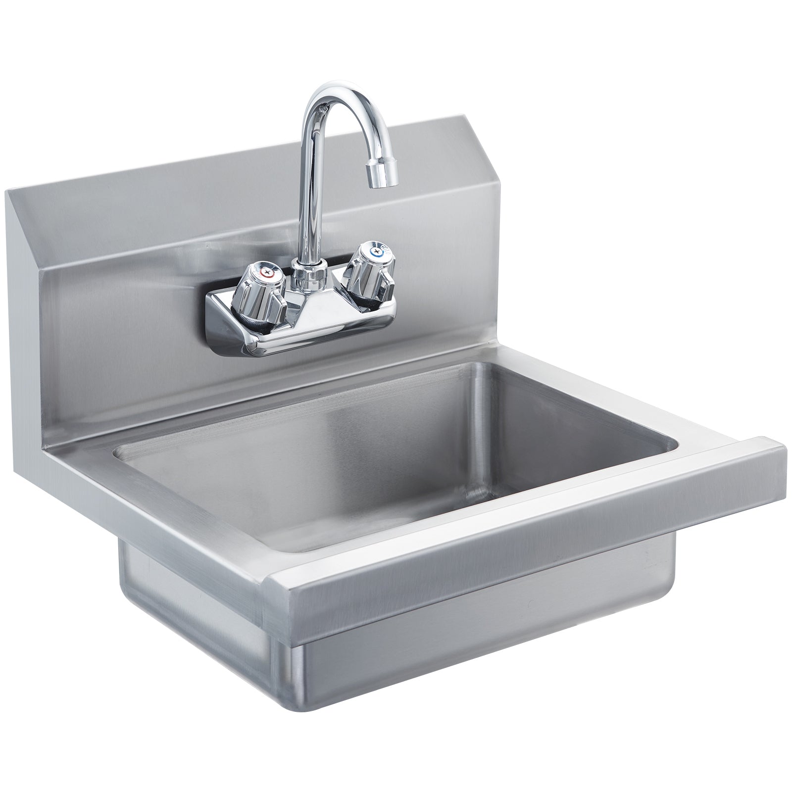 Commercial Hand Sink with Faucet, Stainless Steel Sink for Washing, Small Hand Washing Sink, Wall Mount Hand Basin, Utility Sink for Restaurant, Kitchen, Bar, Garage and Home, 17 x 12.8 inch