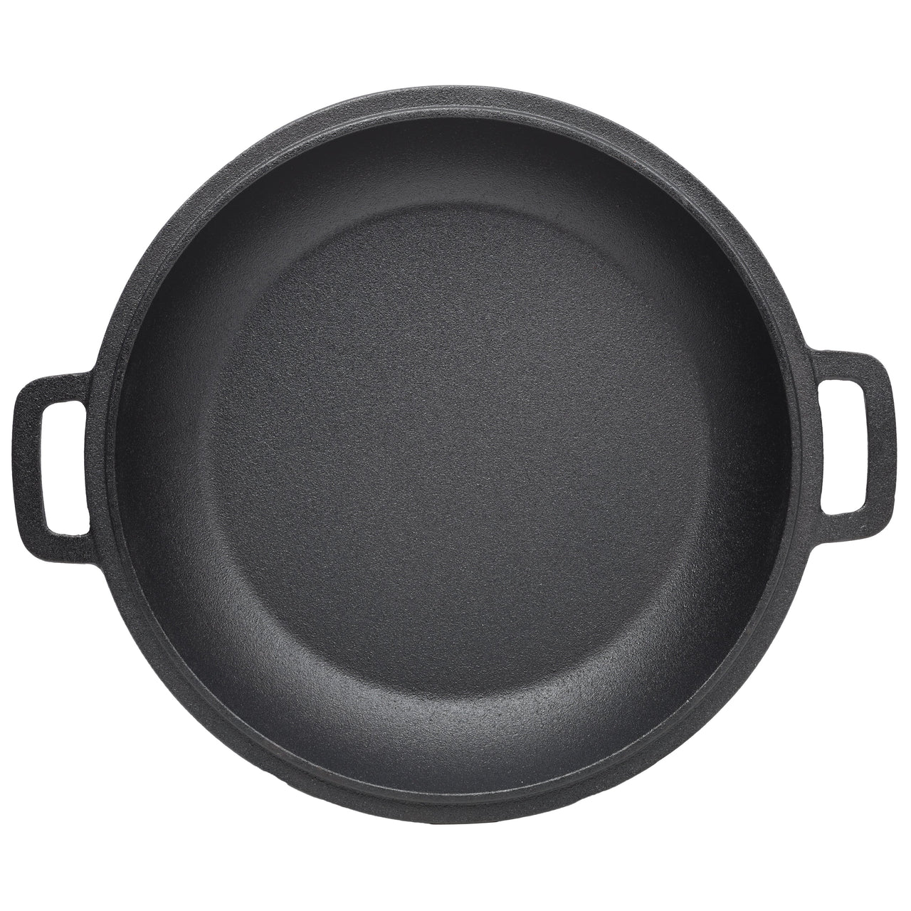 2 in 1 Pre-Seasoned Cast Iron Dutch Oven With Dual Handles, Outdoor Camping Deep Pot for Camping Fireplace Cooking BBQ Baking Campfire, 5 Quart.With 2pcs Silicone Handel Covers.