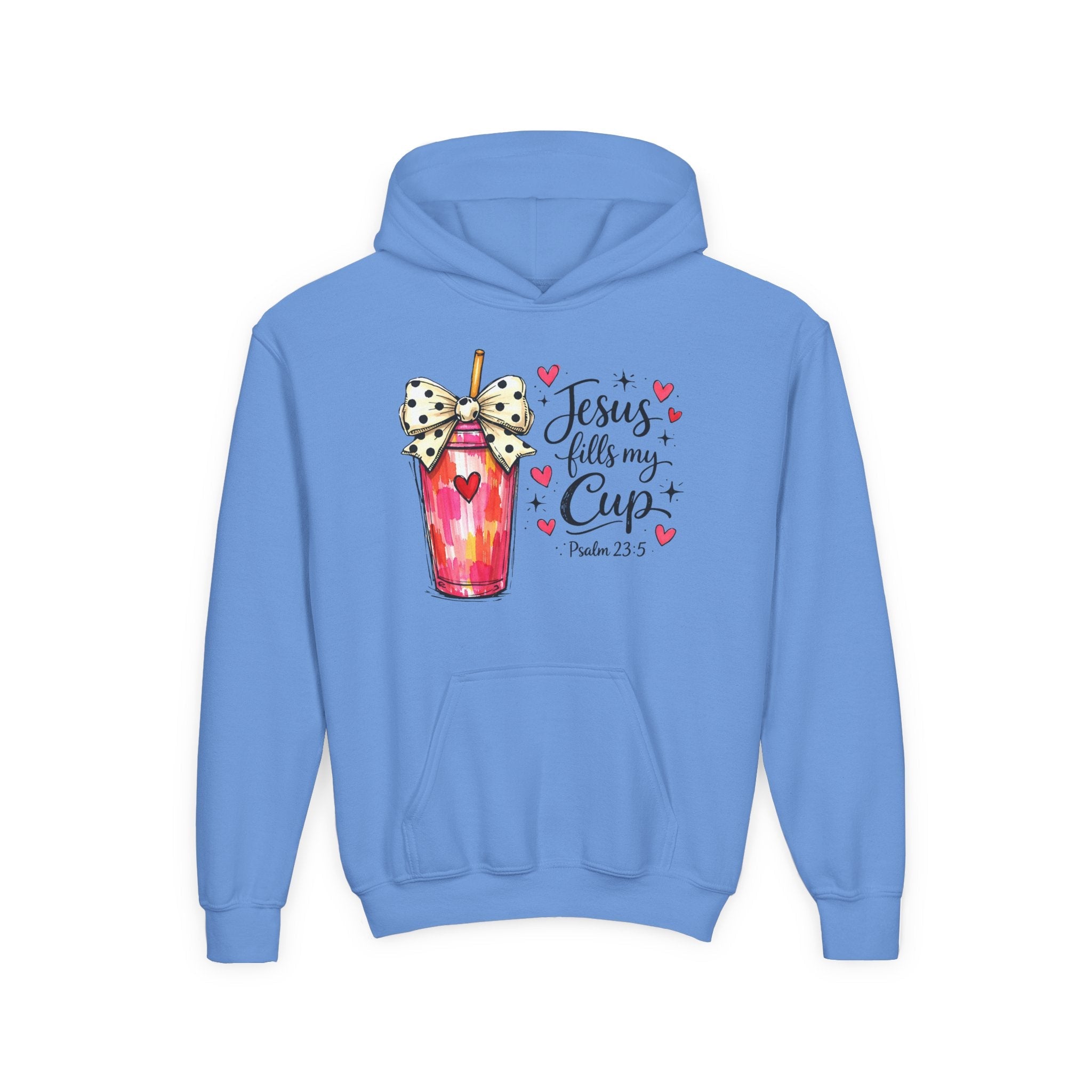 Jesus Fills My Cup Hoodie | Psalm 23 Christian Faith Kids