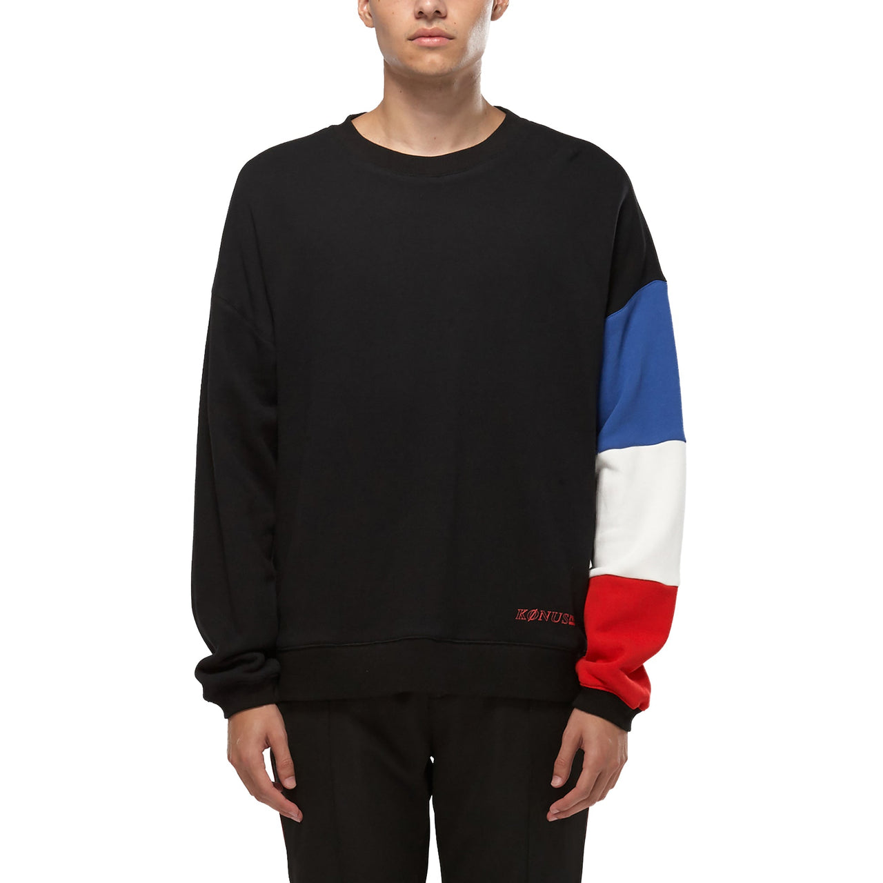 Konus Men's Color Blocked Sweatshirt in Black