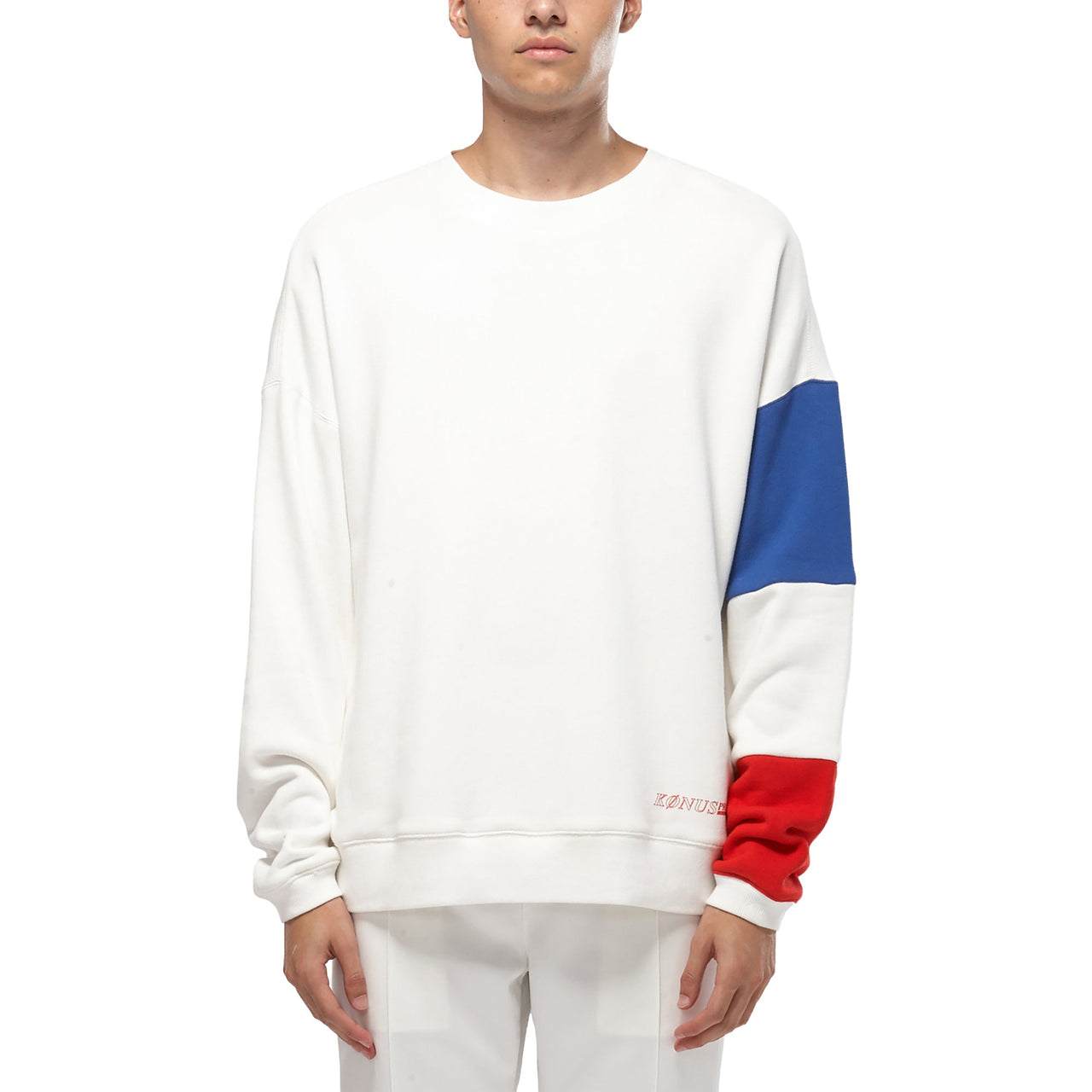 Konus Men's Color Blocked Sweatshirt in White