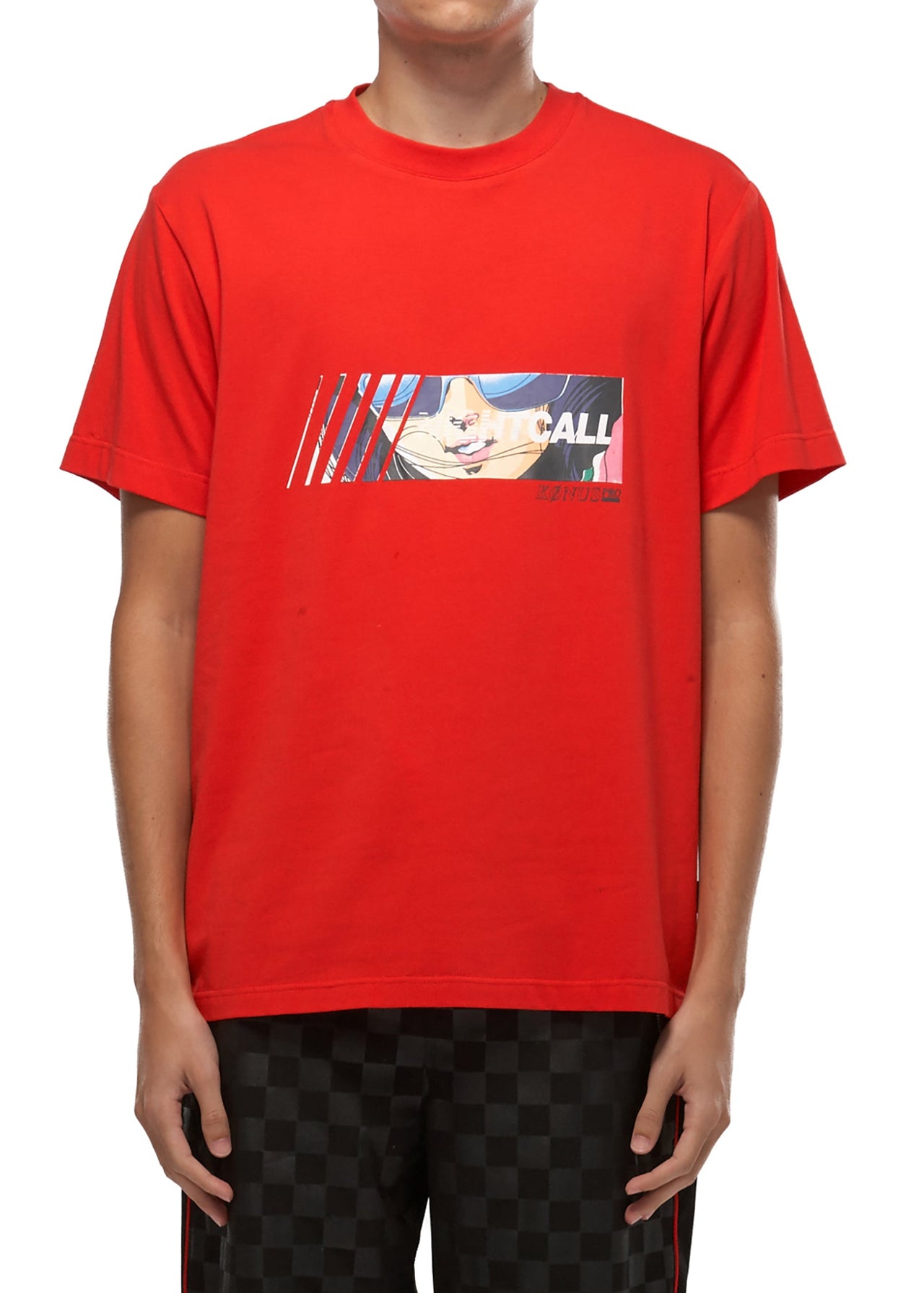Konus Men's Anime Graphic Tee in Red