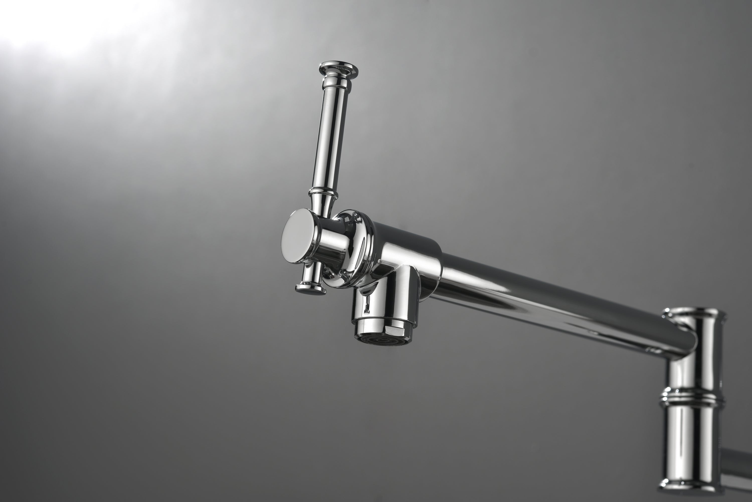 Wall mounted Pot Filler Faucet, Modern Brass Pot Filler Two-Attachment Wall Mount Folding Kitchen Pot Filler Swing Arm