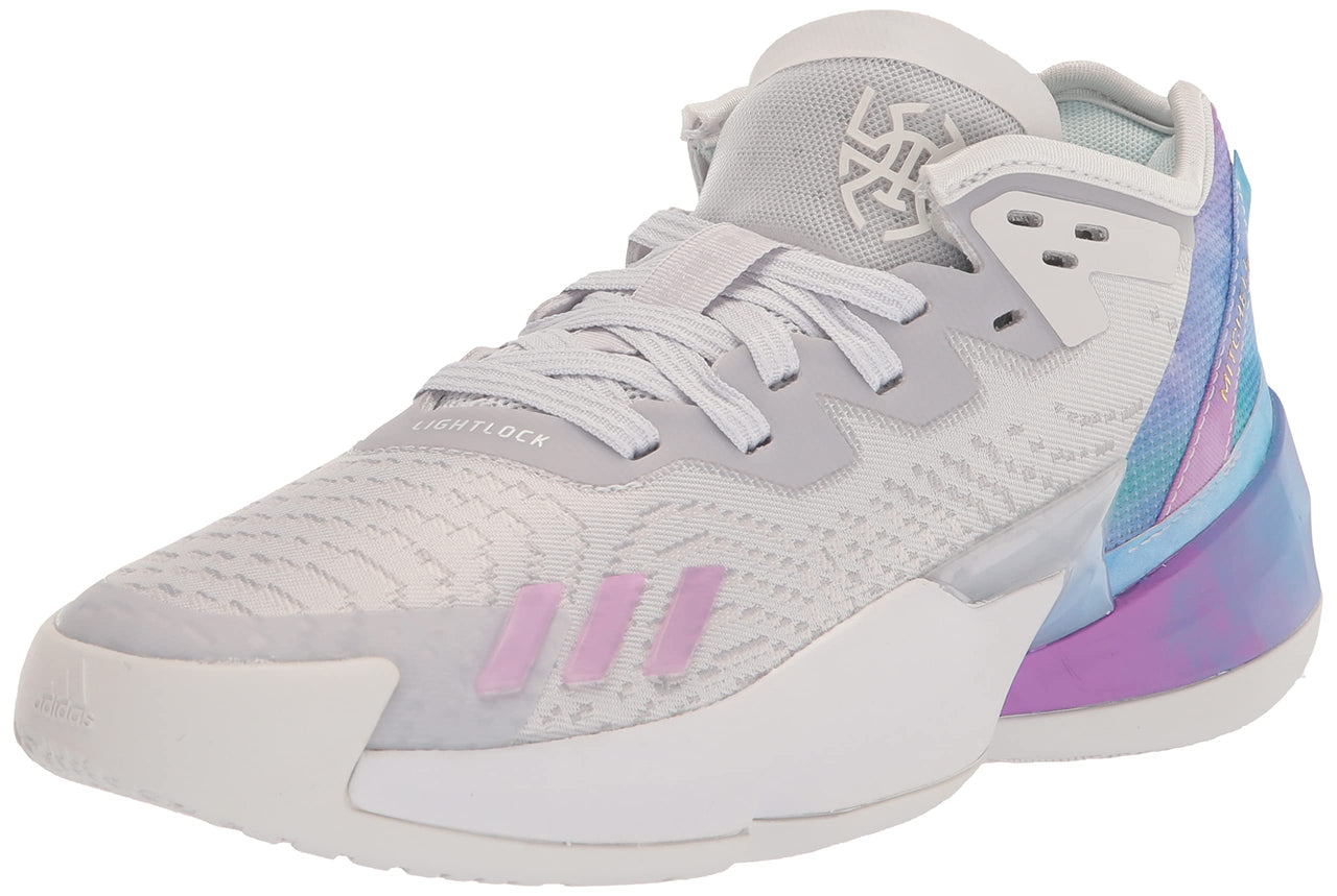 adidas D.O.N. Issue 4 Basketball Shoe Dash Grey/Bliss Lilac/Grey 4.5 US Unisex Big Kid