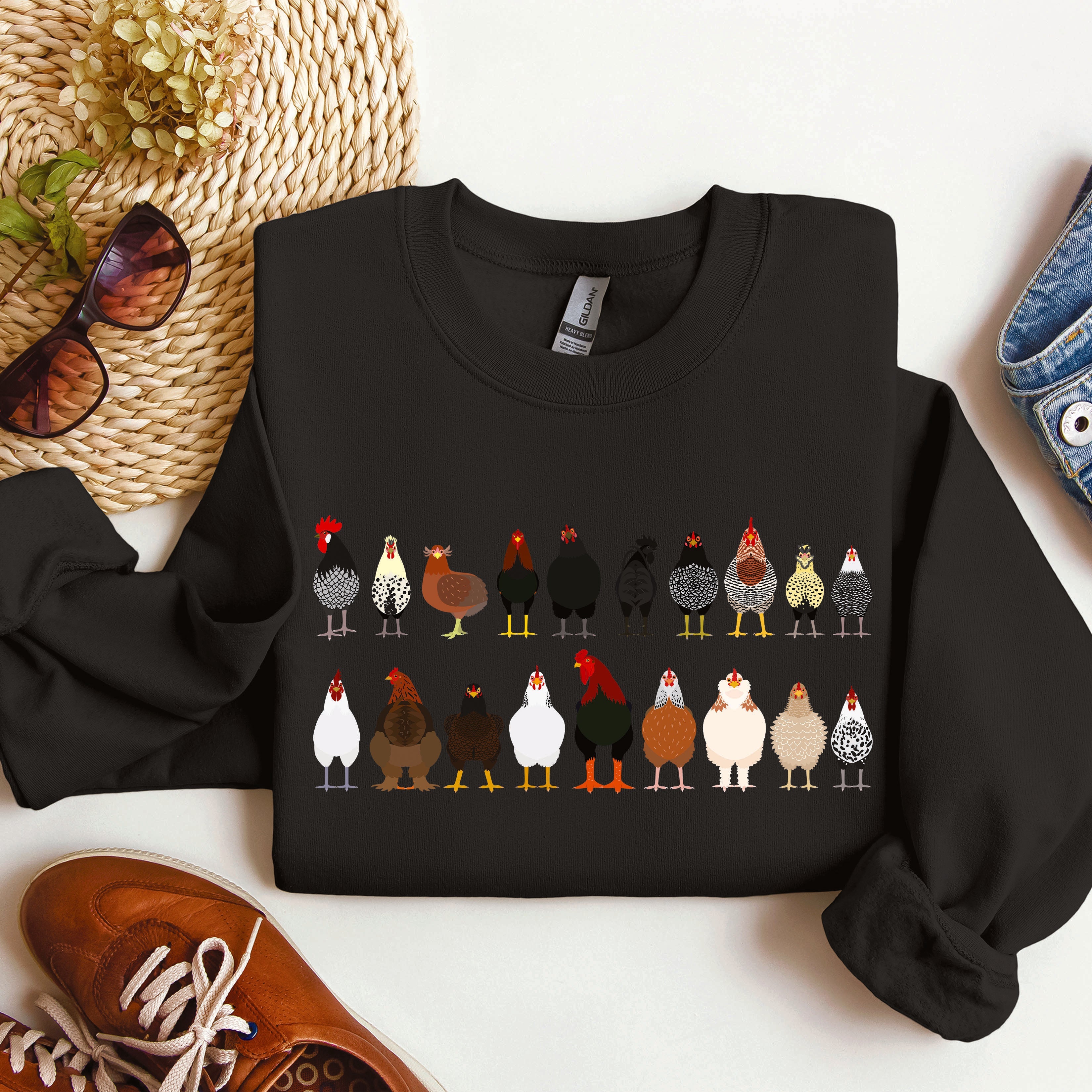 Chicken Breeds Farm Animal Lover Cozy Poultry Keeper For Animal Lovers Everywhere Sweatshirt