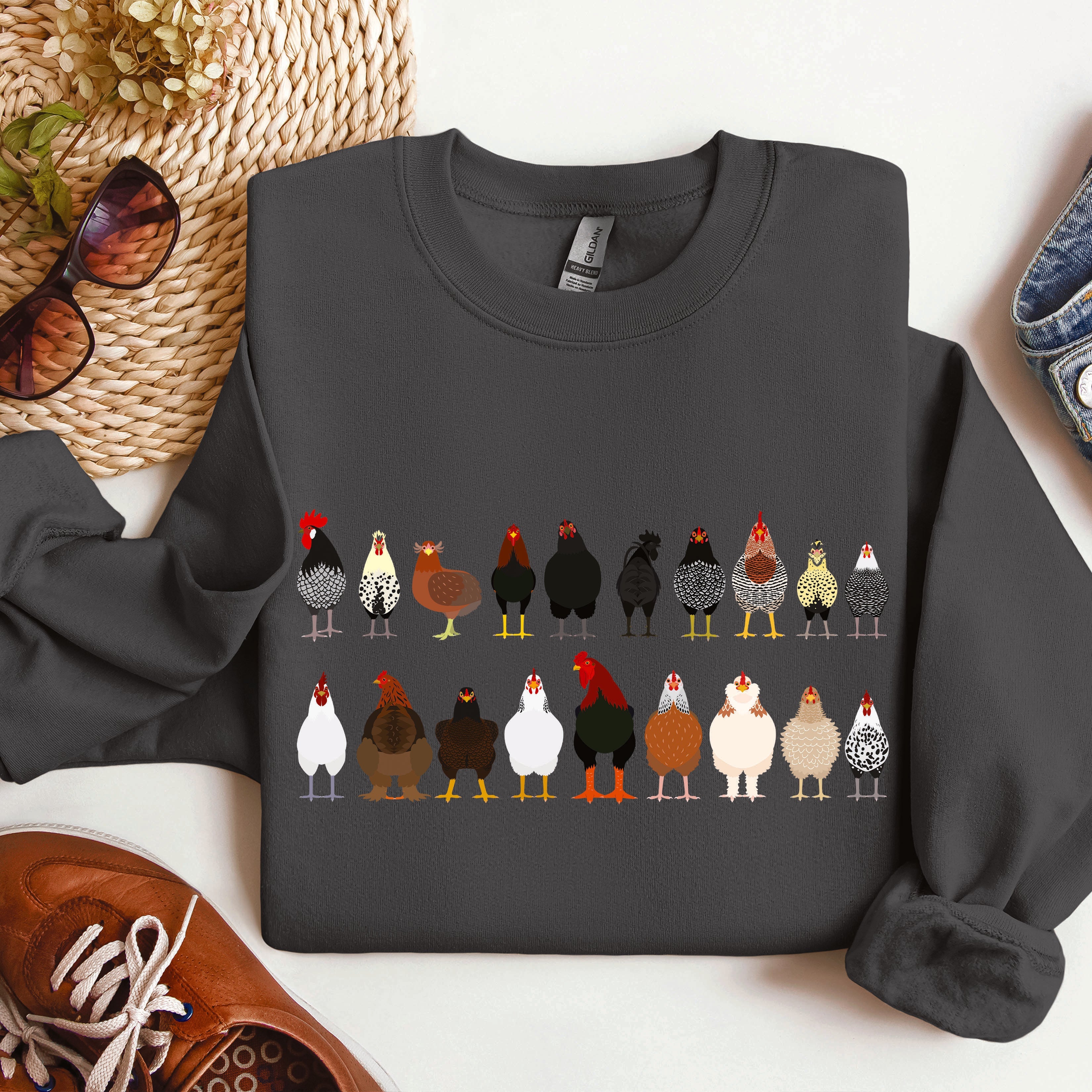 Chicken Breeds Farm Animal Lover Cozy Poultry Keeper For Animal Lovers Everywhere Sweatshirt