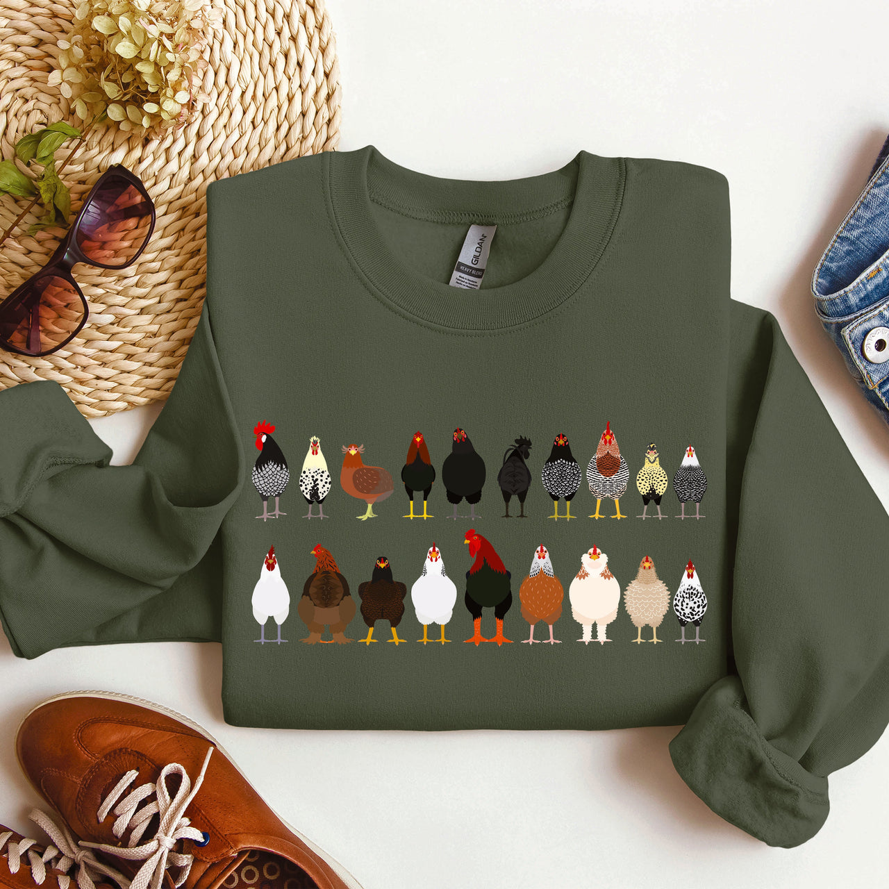Chicken Breeds Farm Animal Lover Cozy Poultry Keeper For Animal Lovers Everywhere Sweatshirt