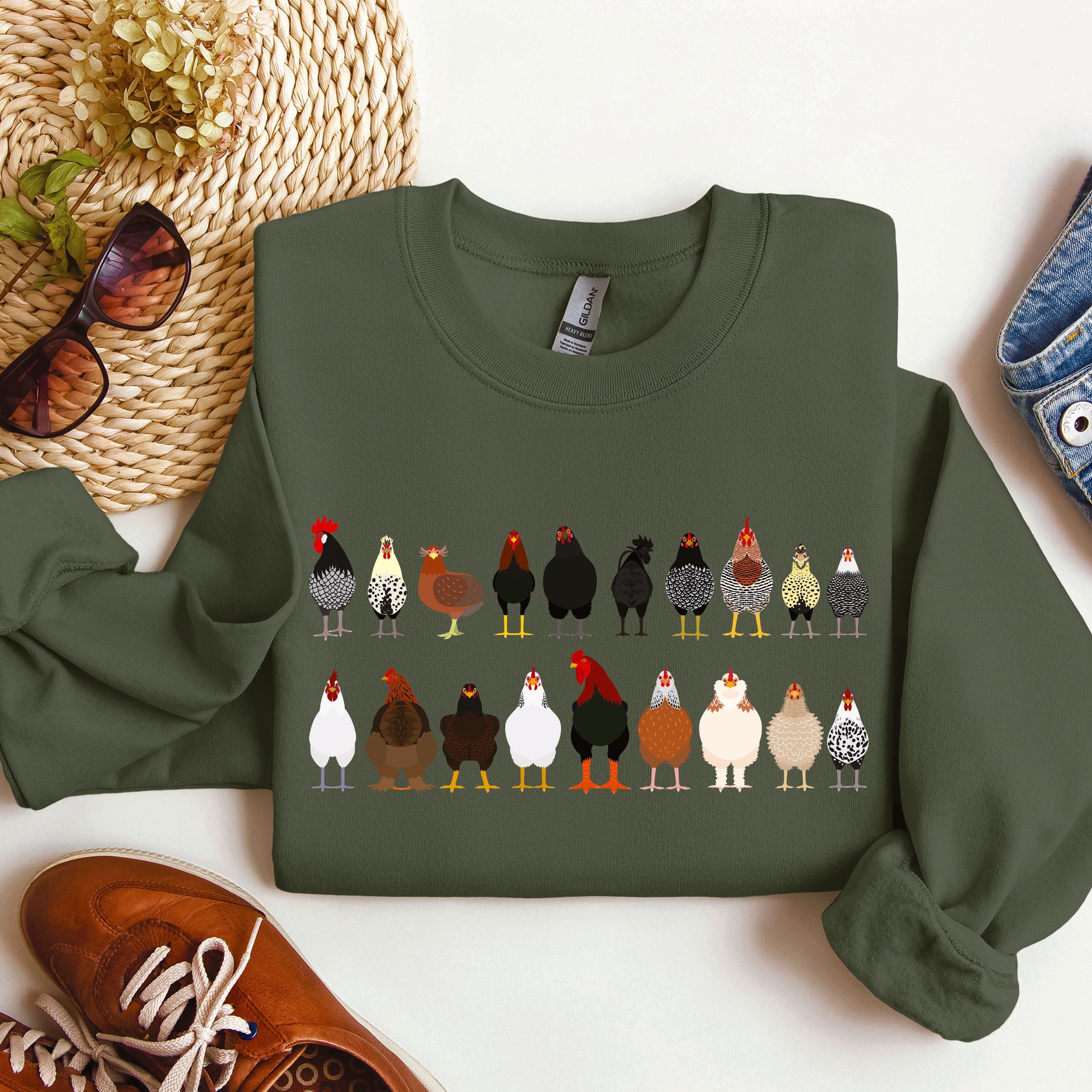 Chicken Breeds Farm Animal Lover Cozy Poultry Keeper For Animal Lovers Everywhere Sweatshirt