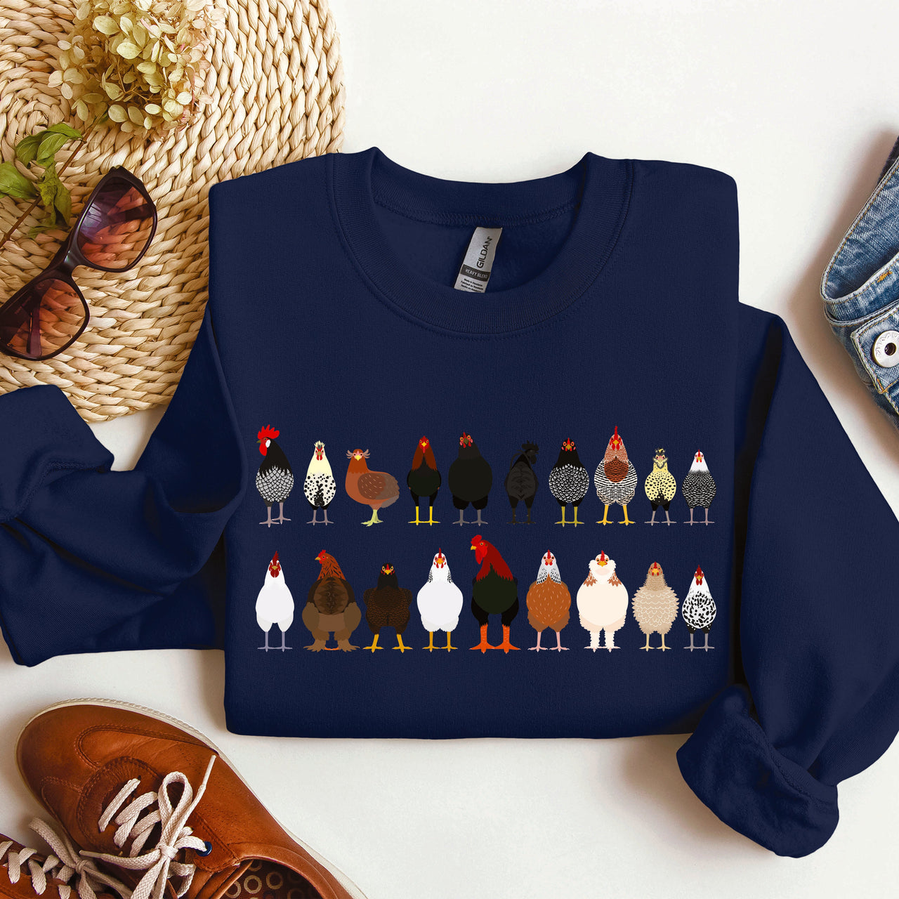 Chicken Breeds Farm Animal Lover Cozy Poultry Keeper For Animal Lovers Everywhere Sweatshirt