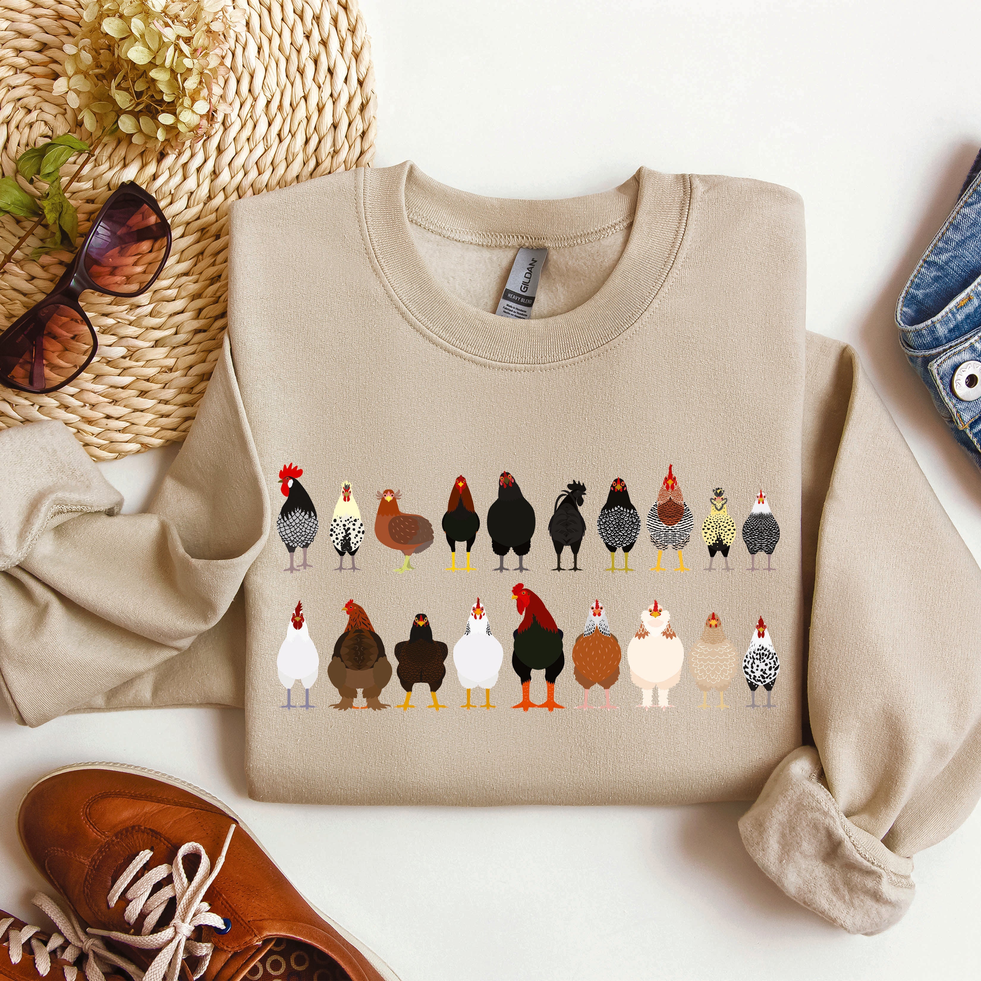 Chicken Breeds Farm Animal Lover Cozy Poultry Keeper For Animal Lovers Everywhere Sweatshirt