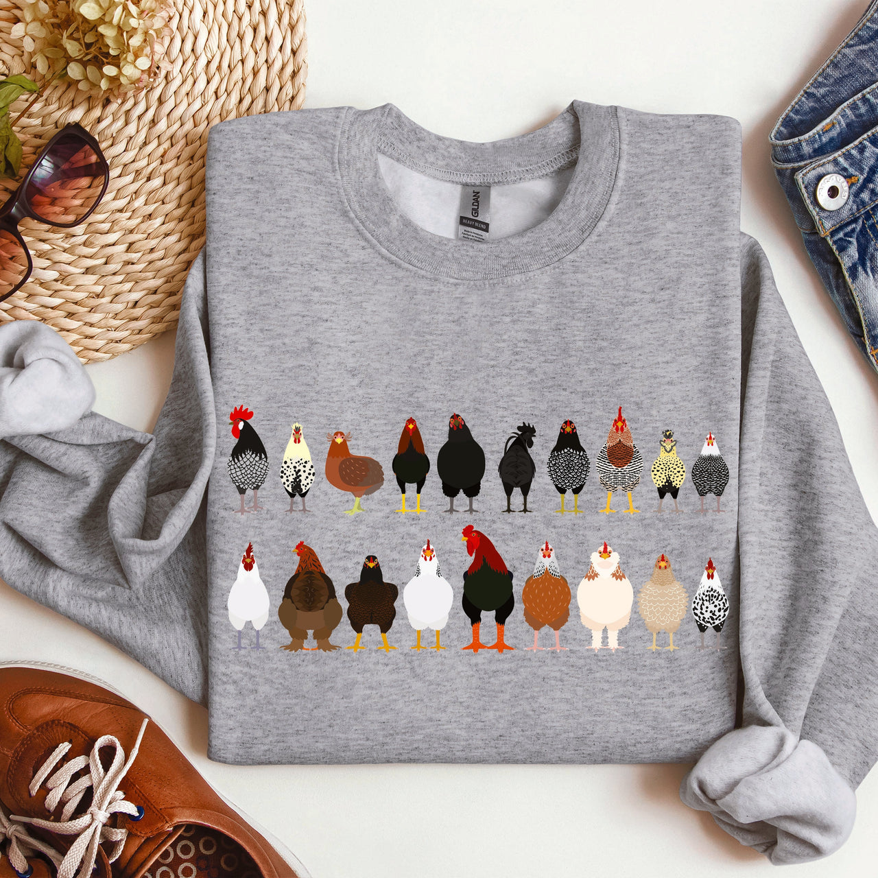 Chicken Breeds Farm Animal Lover Cozy Poultry Keeper For Animal Lovers Everywhere Sweatshirt