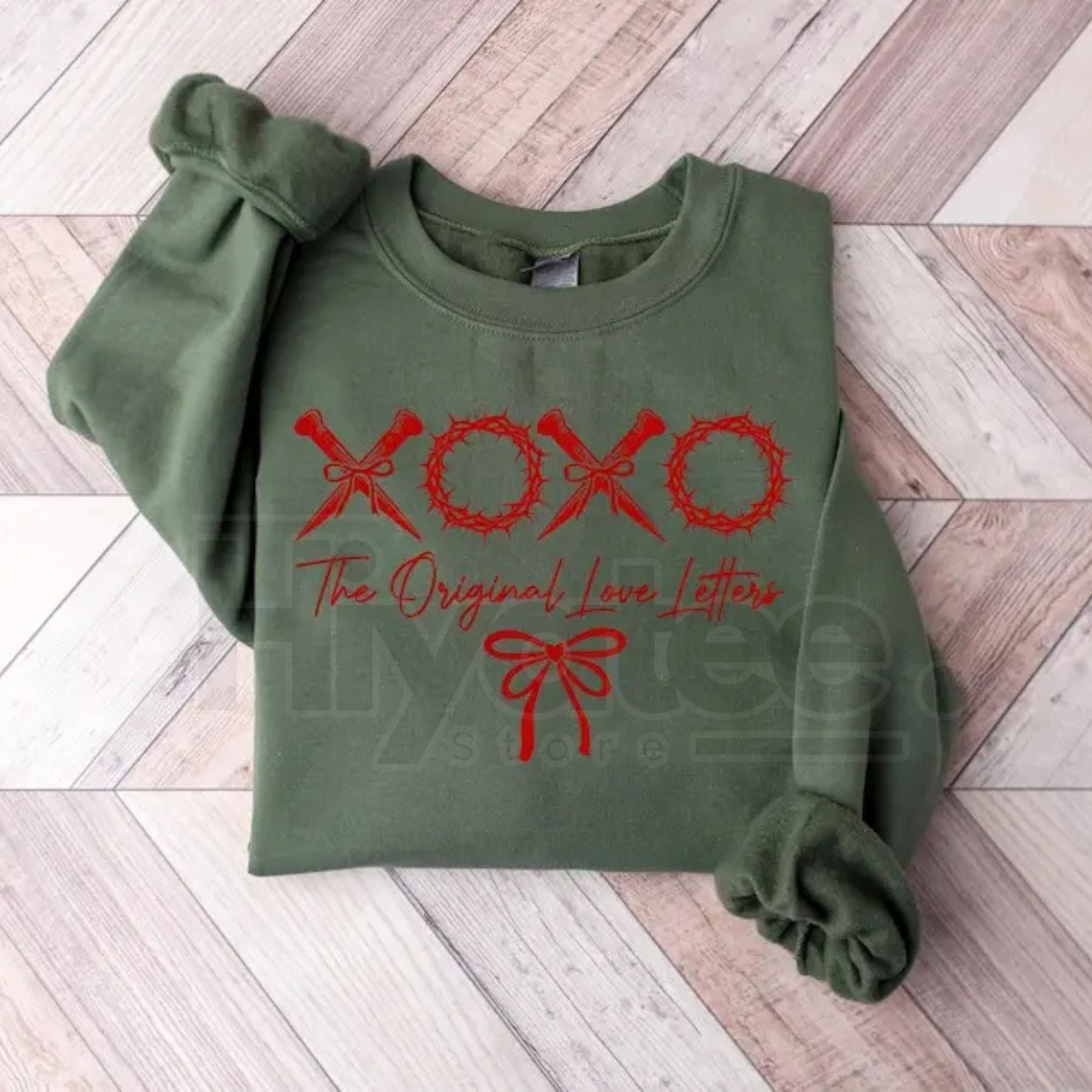 XOXO The Original Love Letters Sweatshirt: Christian Valentine’s Bow Shirt
