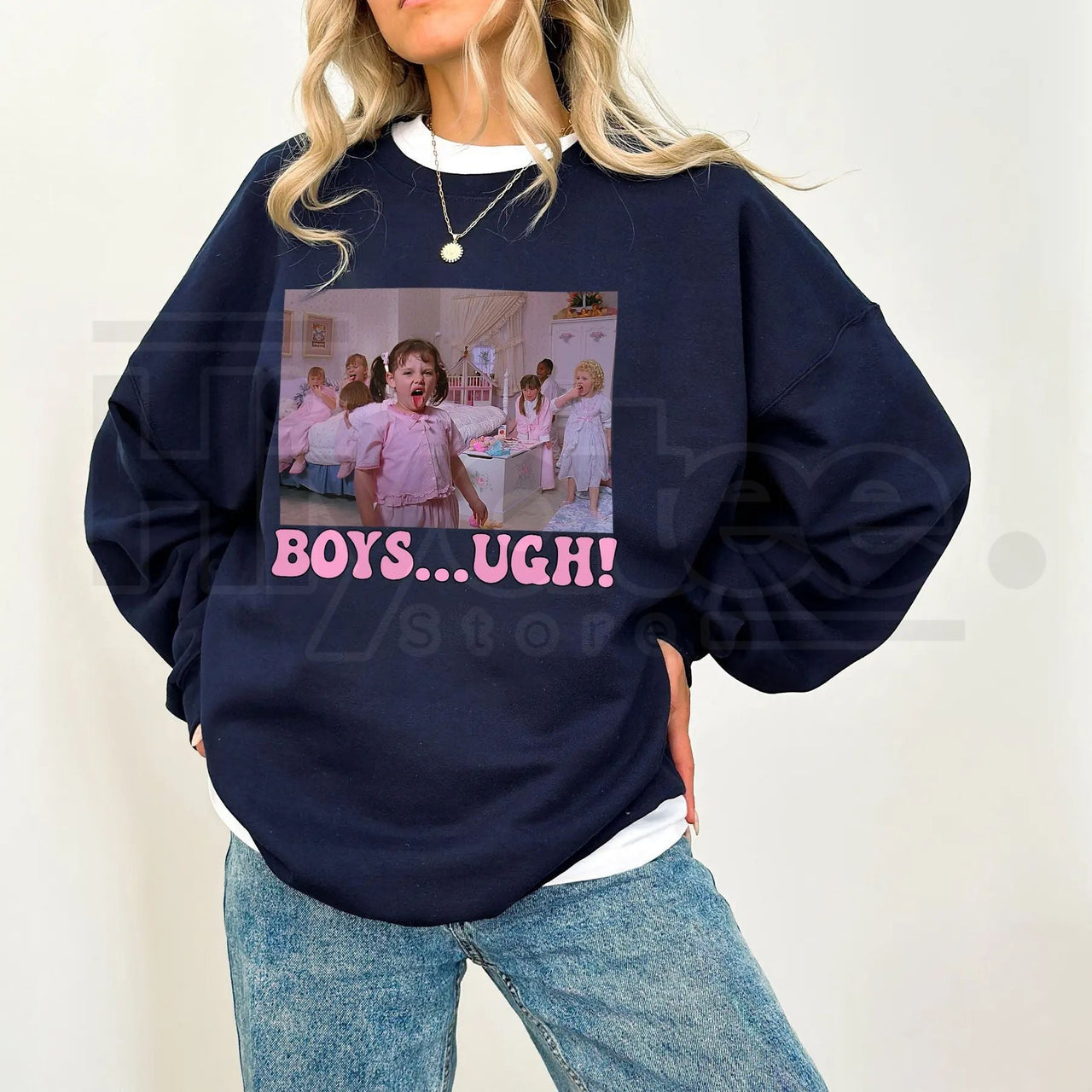 Funny Boys Ugh Valentine's Sweatshirt: Retro Groovy Valentine Day Sweater
