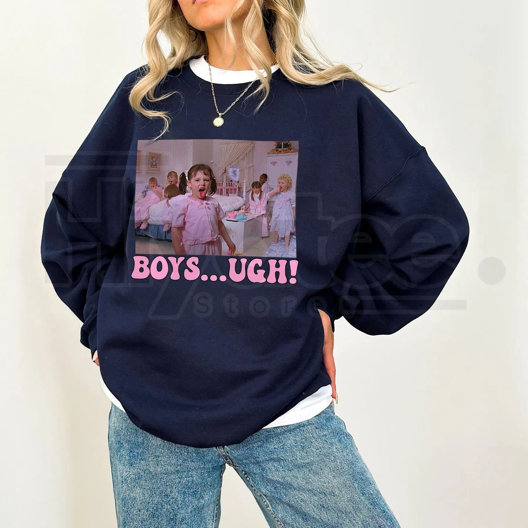 Funny Boys Ugh Valentine's Sweatshirt: Retro Groovy Valentine Day Sweater