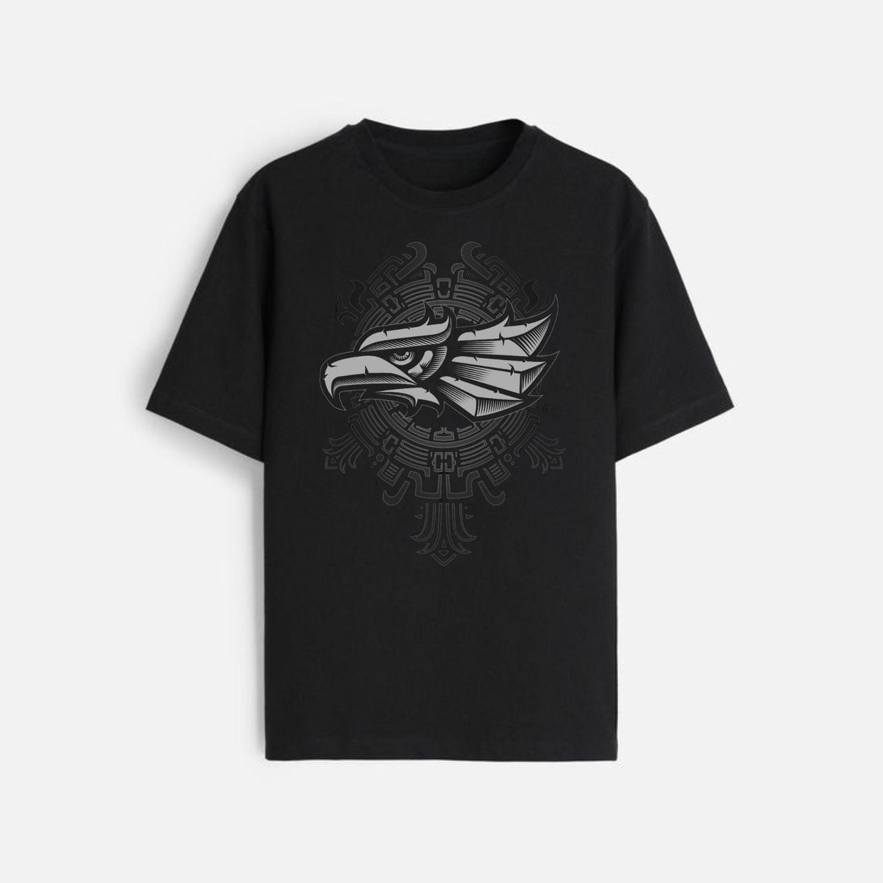 Men's 3D Eagle & Tribal Print T-Shirt - Mexican Themed Performance Tee, Plus Size Casual & Party Top