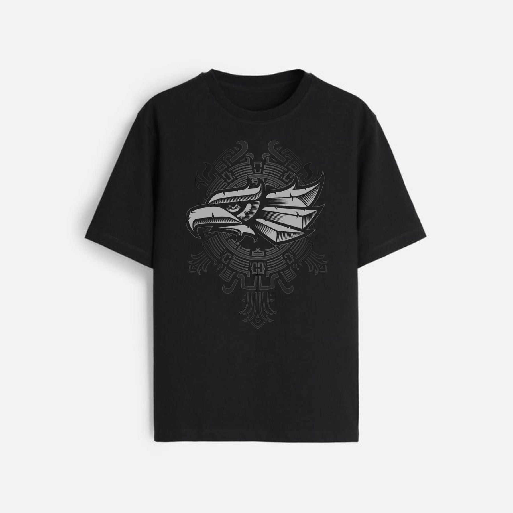 Men's 3D Eagle & Tribal Print T-Shirt - Mexican Themed Performance Tee, Plus Size Casual & Party Top