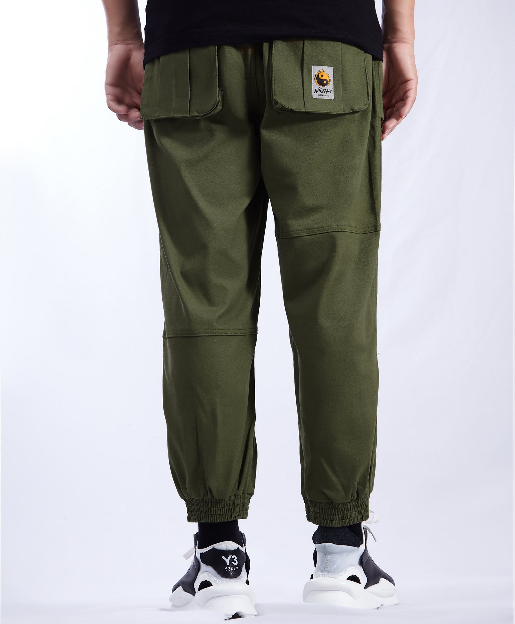 IBP332 Yin Yang Army Green Cargo Pants