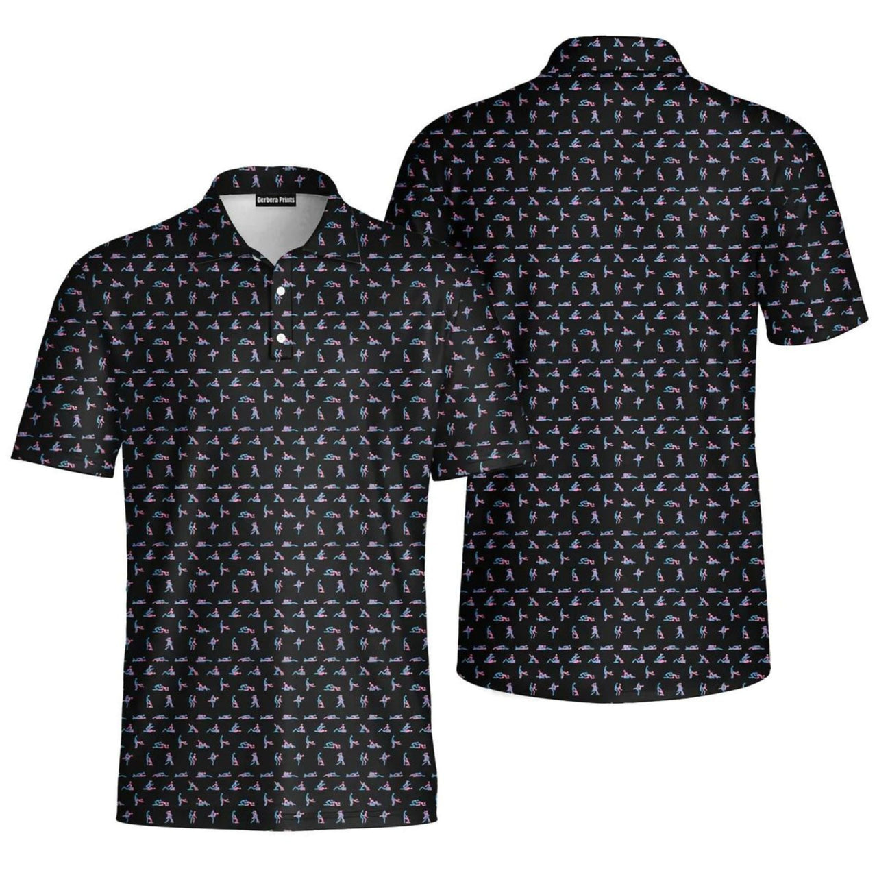 Stick Figure S-e-x Ed Polo Shirt – Funny Golf Polo for Men, Father's Day Gift, Breathable Athletic Menswear