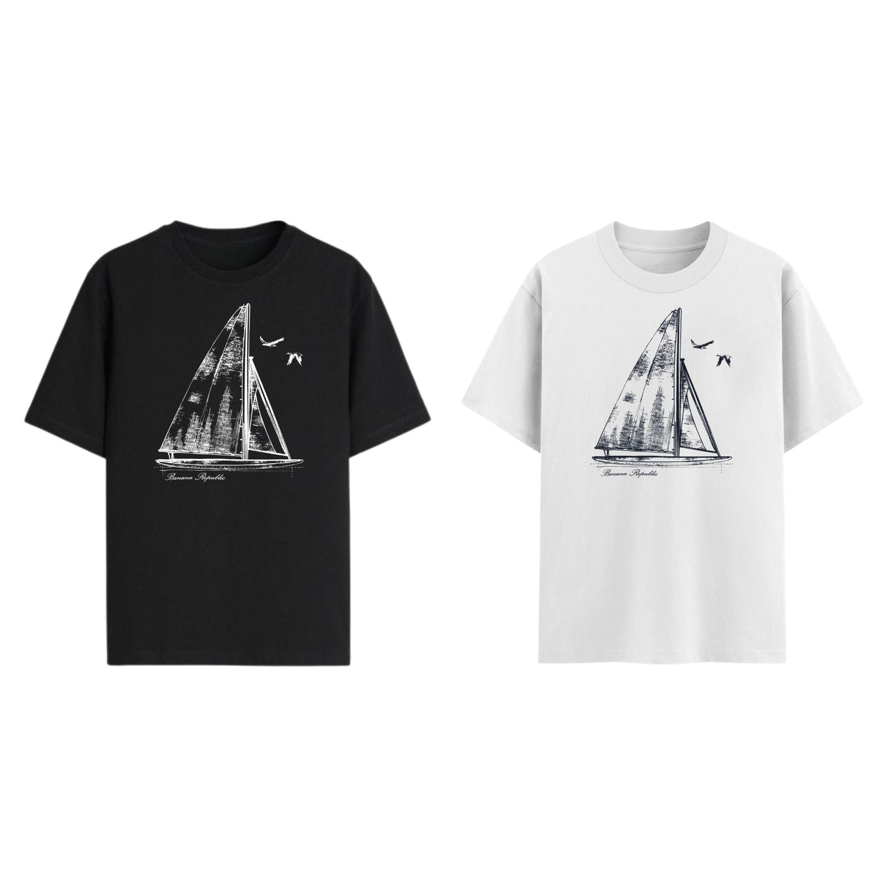 Banana Republic Graphic T-shirt - Retro Fashion Logo Tee, Classic Casual Apparel