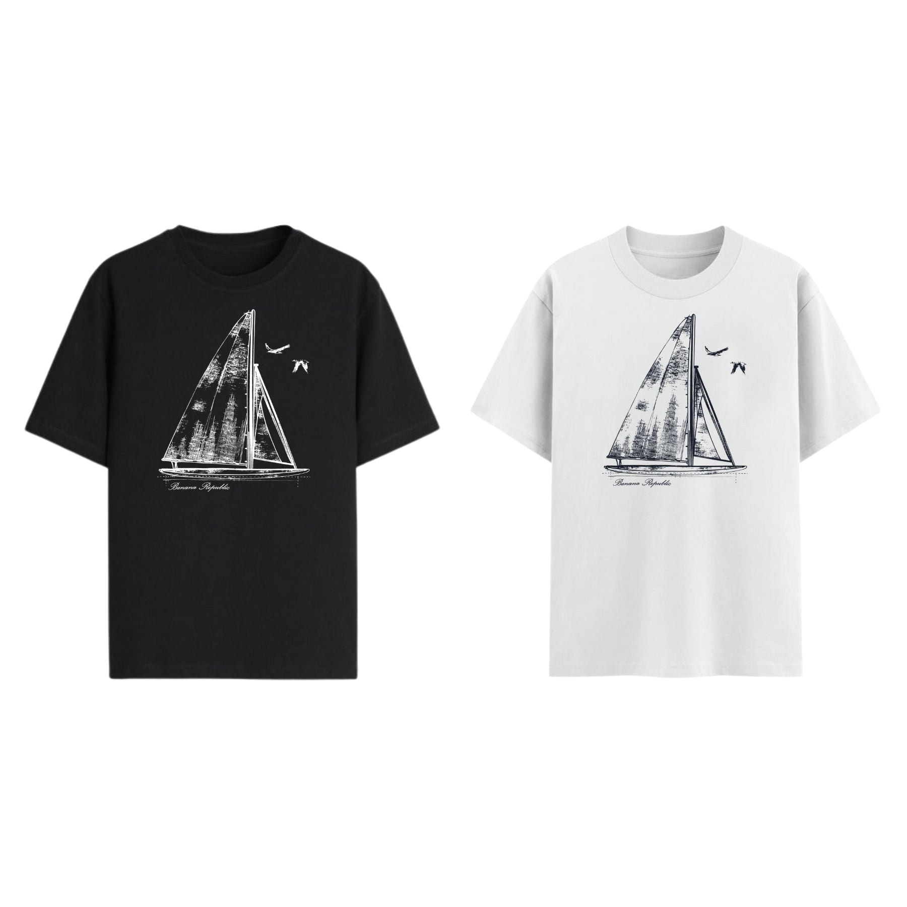 Banana Republic Graphic T-shirt - Retro Fashion Logo Tee, Classic Casual Apparel