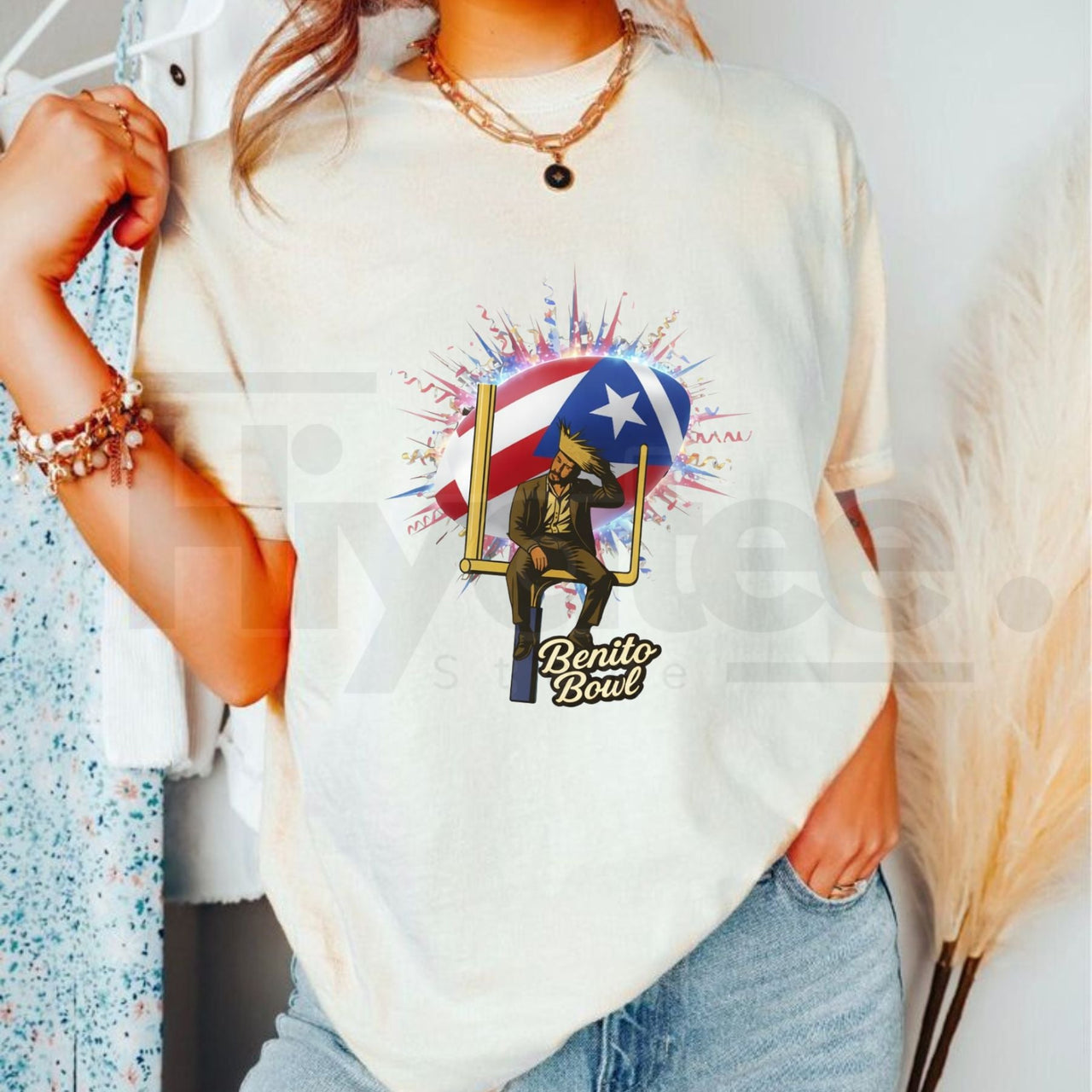 Benito Bowl Football Helmet Star T-Shirt – 100% Cotton Unisex Graphic Tee