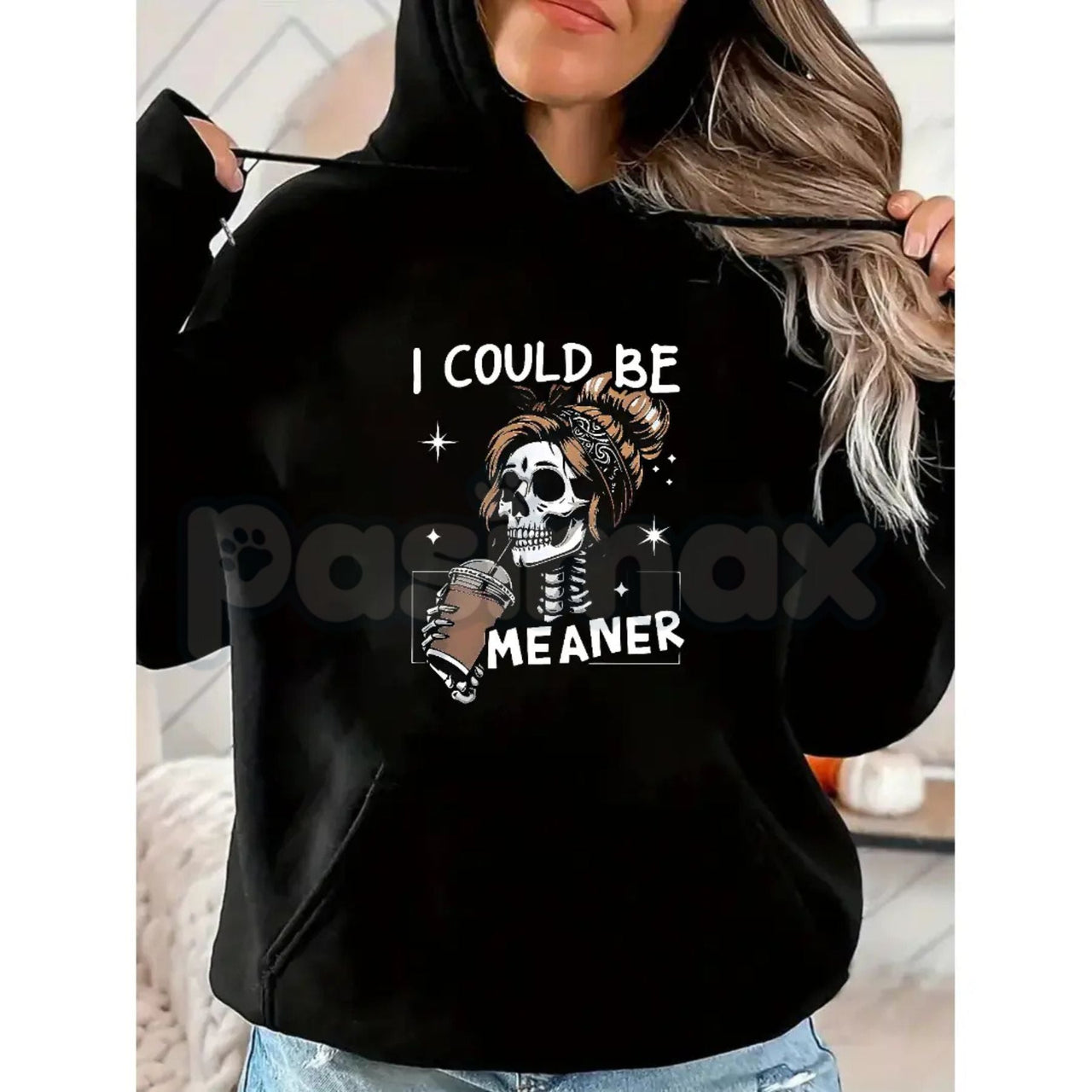 I Could Be Meaner Retro Skeleton – Funny Mom Aesthetic Sweatshirt, Meme T-Shirt & Oversized Hoodie