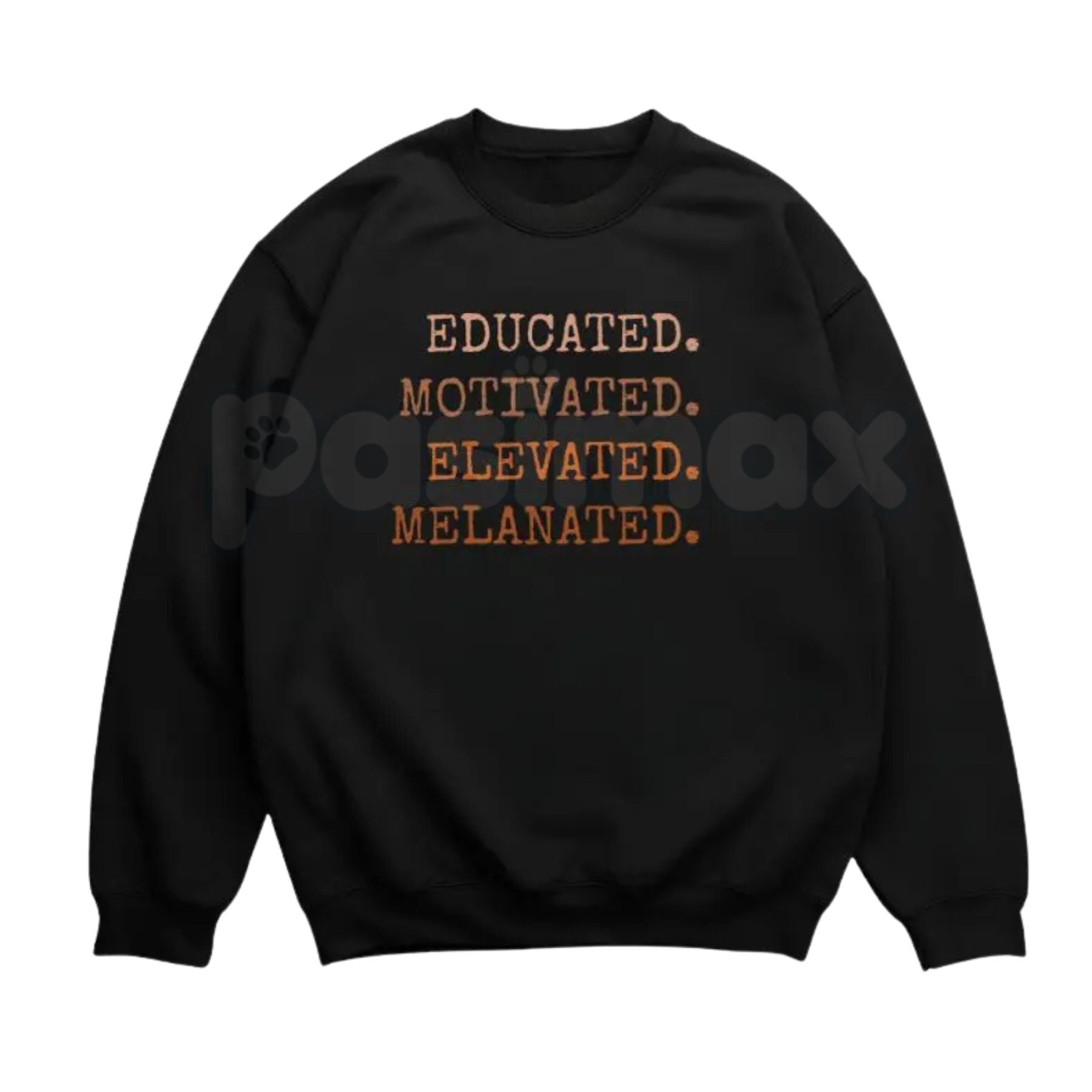 Educated Motivated Elevated Melanated Sweatshirt | Retro University Black Excellence Crewneck | Vintage HBCU Pride Jumper | Melanated Scholars Graphic Pullover | Academic Empowerment Top | Black History Month 2026 Shirt