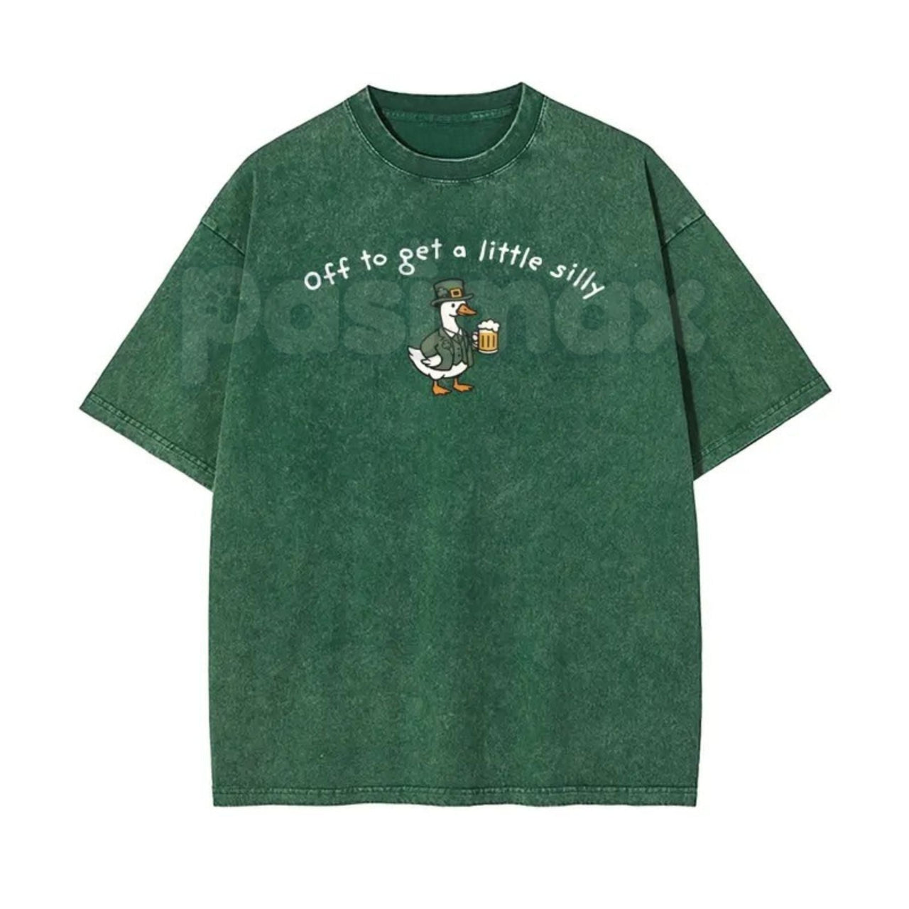 Off To Get A Little Silly Vintage Washed T-Shirt – St. Patrick’s Day Shamrock Graphic Tee