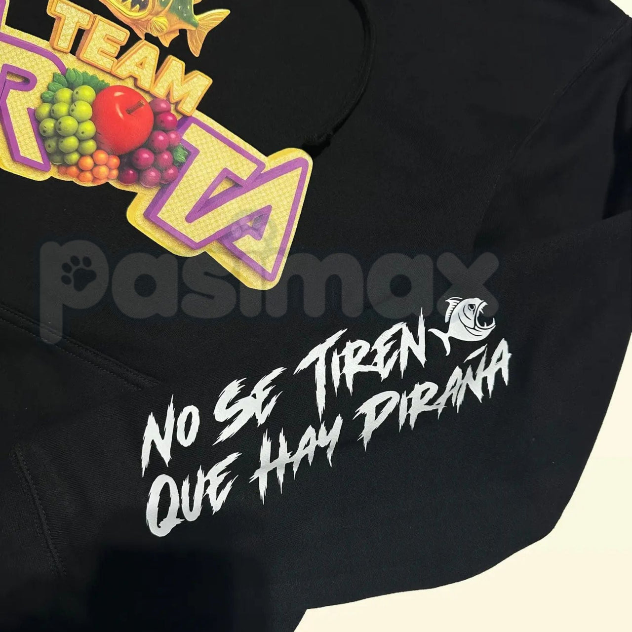 Team Fruta Hoodie – Black, Fruit Logo & Slogan 
